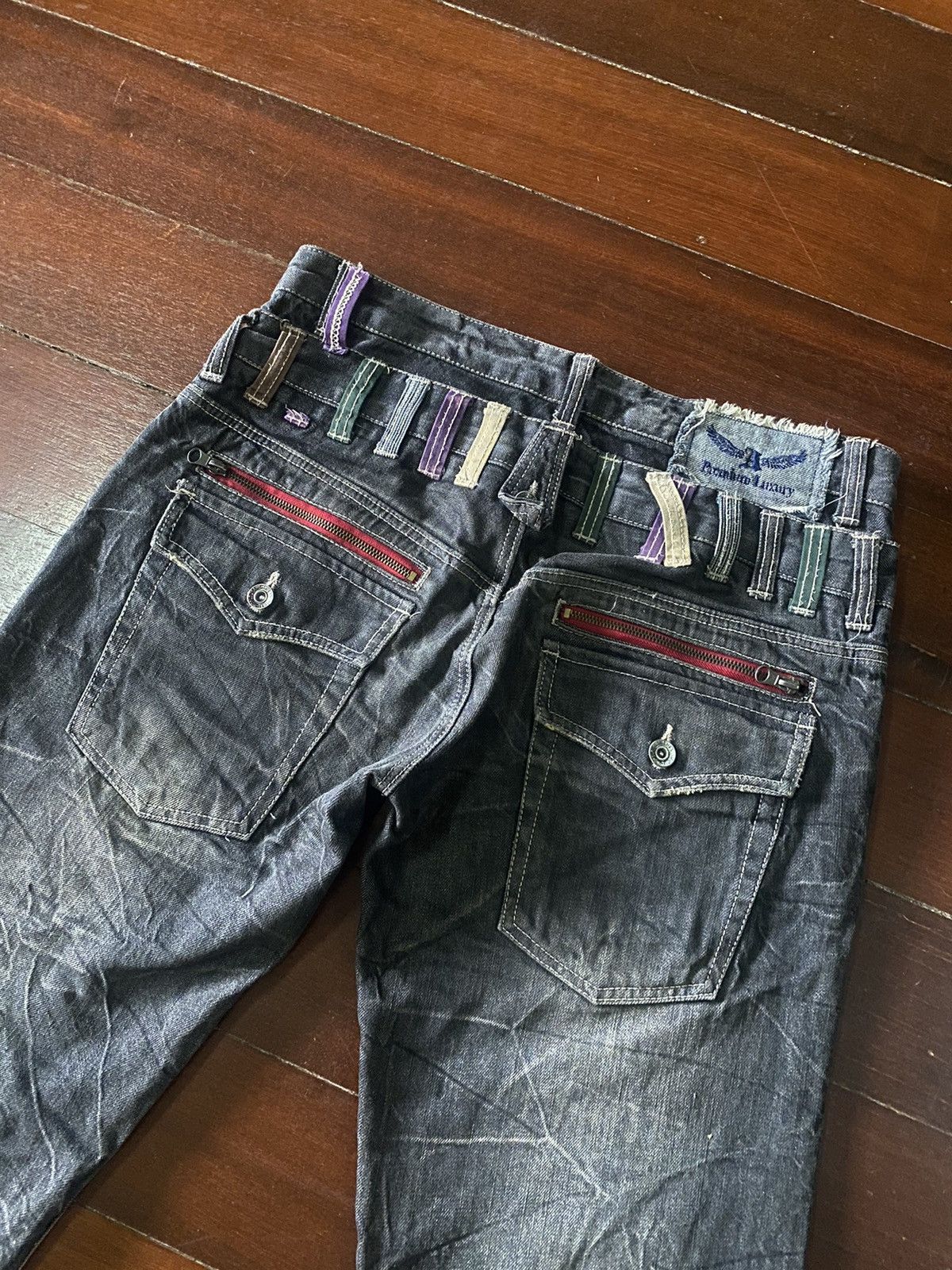 Designer × Japanese Brand × PPFM FIRE 🔥 CRAZY DESIGN ANTFUI JEANS Double Waist HONEY COMB Size US 32 / EU 48 - 13 Thumbnail
