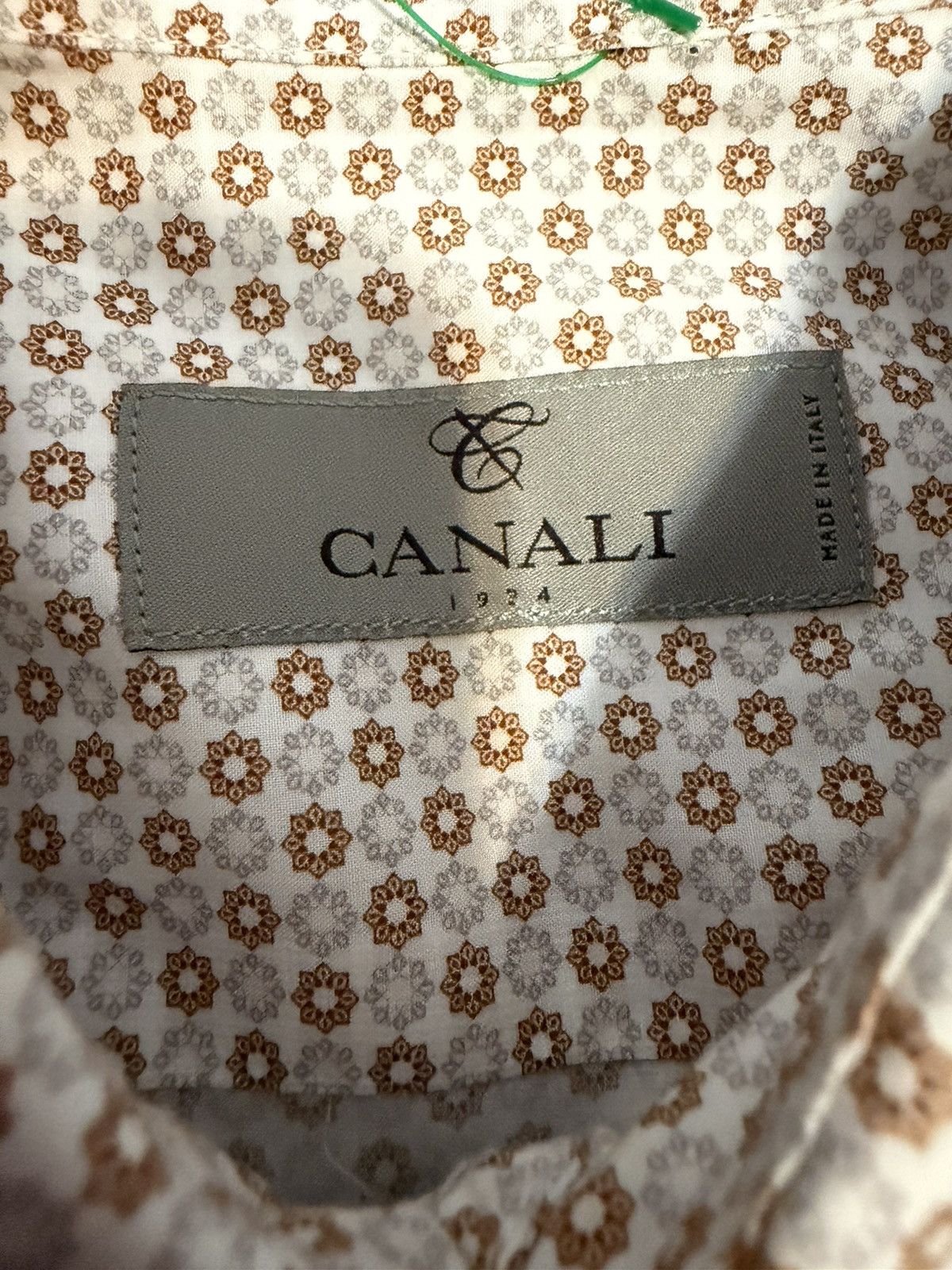 Canali Canali Dress Shirt/Button Down Geometric Floral Size Large Size US L / EU 52-54 / 3 - 3 Thumbnail