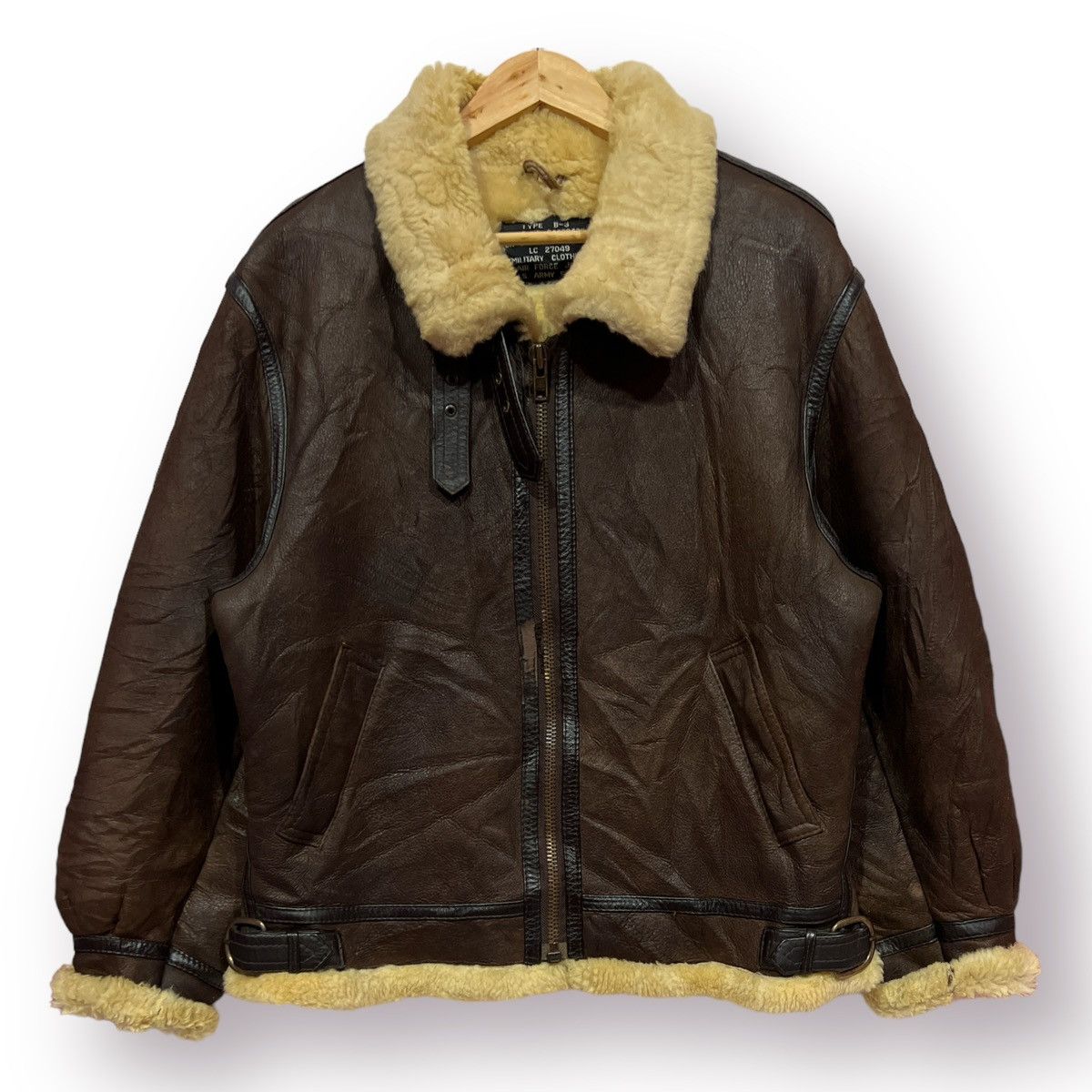 Other 🔥 U.S Army style B-3 leather Shearling sheepskin jacket Size US M / EU 48-50 / 2 - 1 Thumbnail
