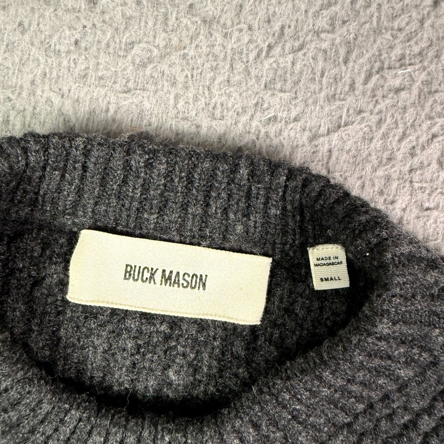 Buck Mason Buck Mason Mens Small Gray Herdsman Crew Sweater Merino Wool Cashmere Blend Size US S / EU 44-46 / 1 - 3 Thumbnail