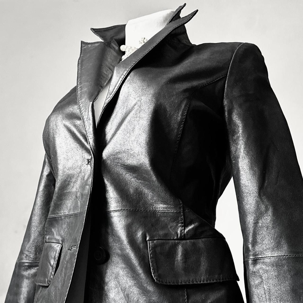 Vintage Iconic leather fitted jacket Size S / US 4 / IT 40 - 4 Thumbnail