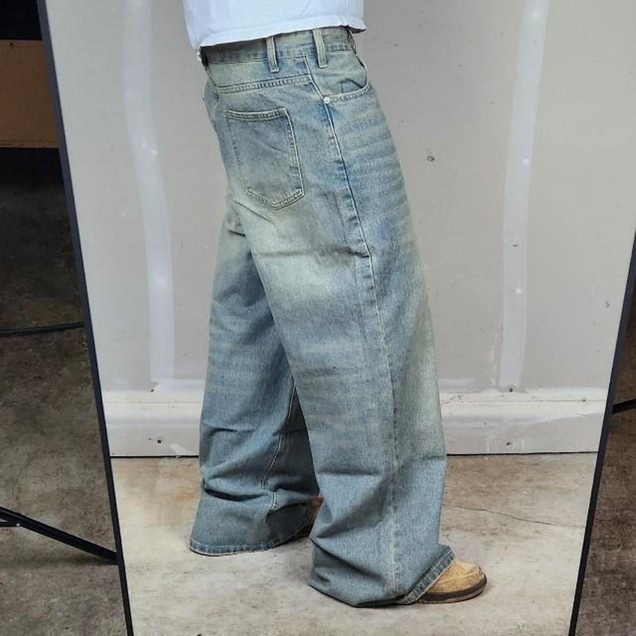 Japanese Brand Baggy loose fit blue/grey jeans Size US 28 / EU 44 - 1 Thumbnail