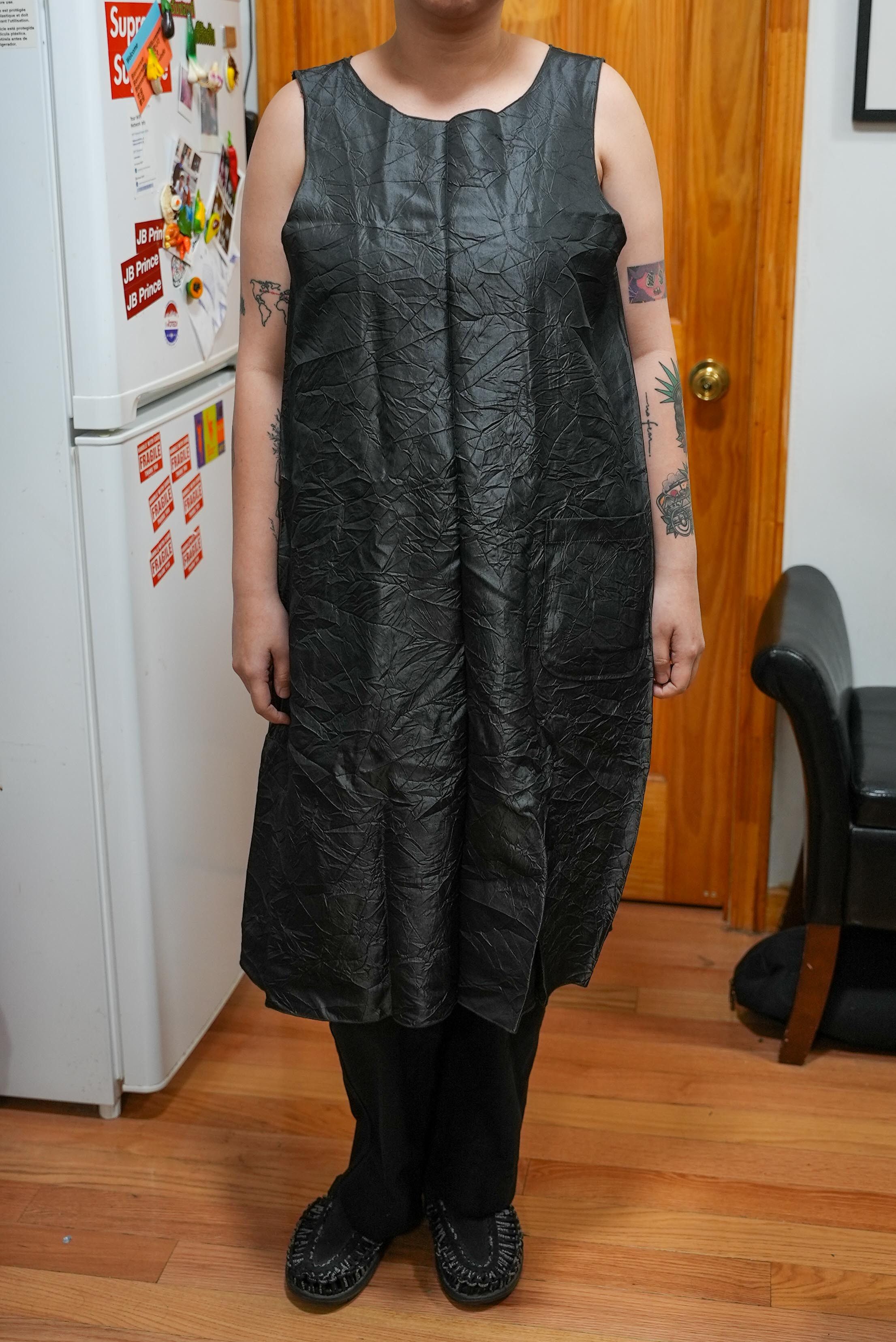 image of Engineered Garments Wrap Vest Dress in Grey, Women's