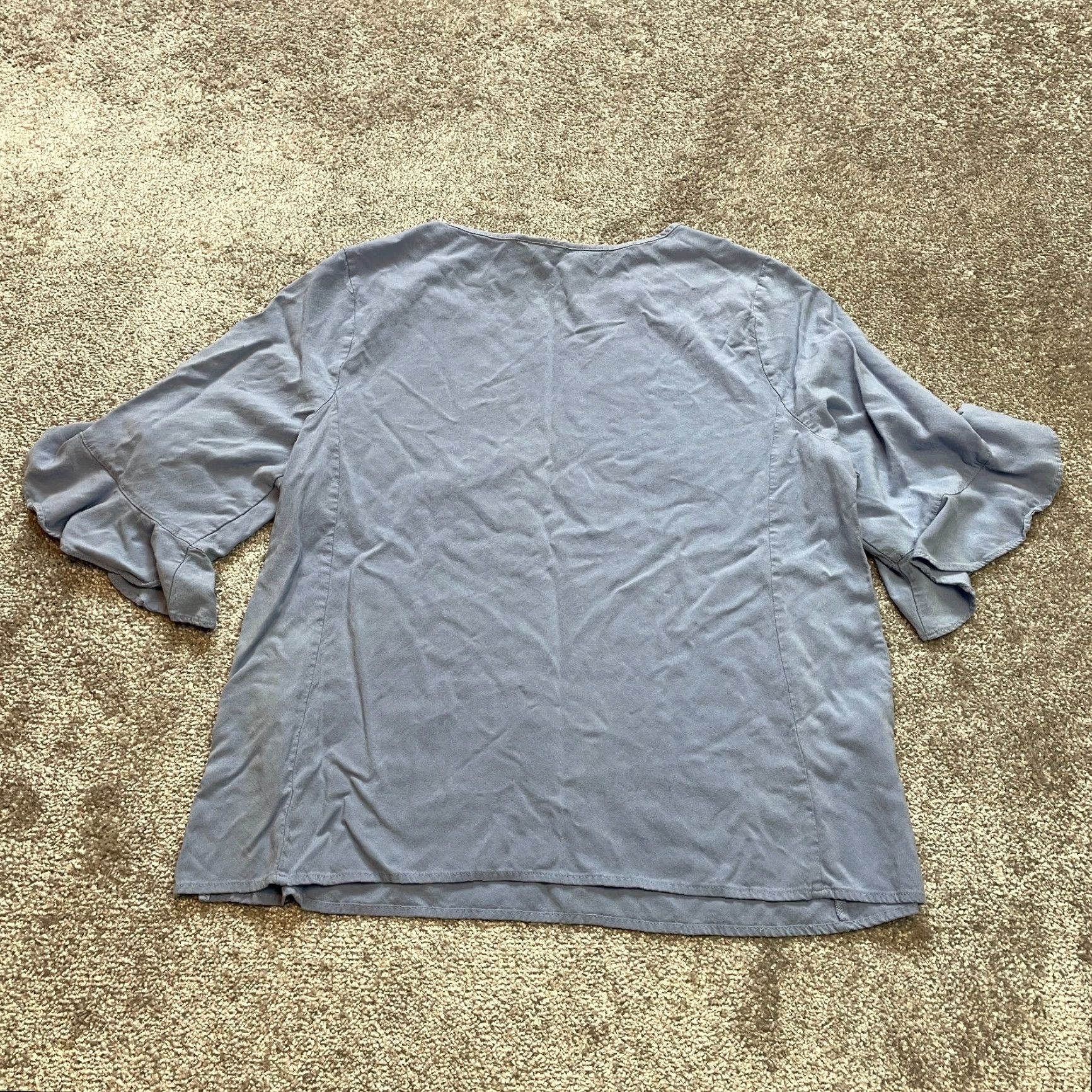 Vintage New Directions Blouse Shirt Womens XL Light Blue 3/4 Sleeve Flared Rayon Medical not applicable Size XL / US 12-14 / IT 48-50 - 8 Thumbnail