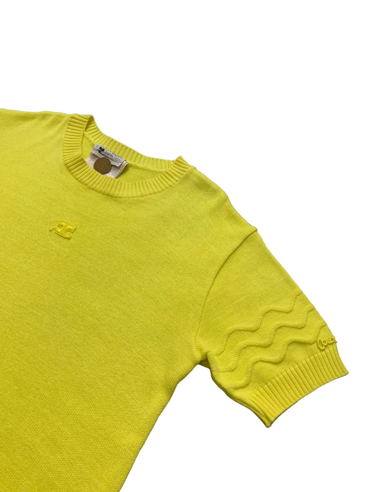 Courreges × Designer Vintage 70’s Courreges Ribbed Knit Short Sleeve Top Size S / US 4 / IT 40 - 3 Thumbnail