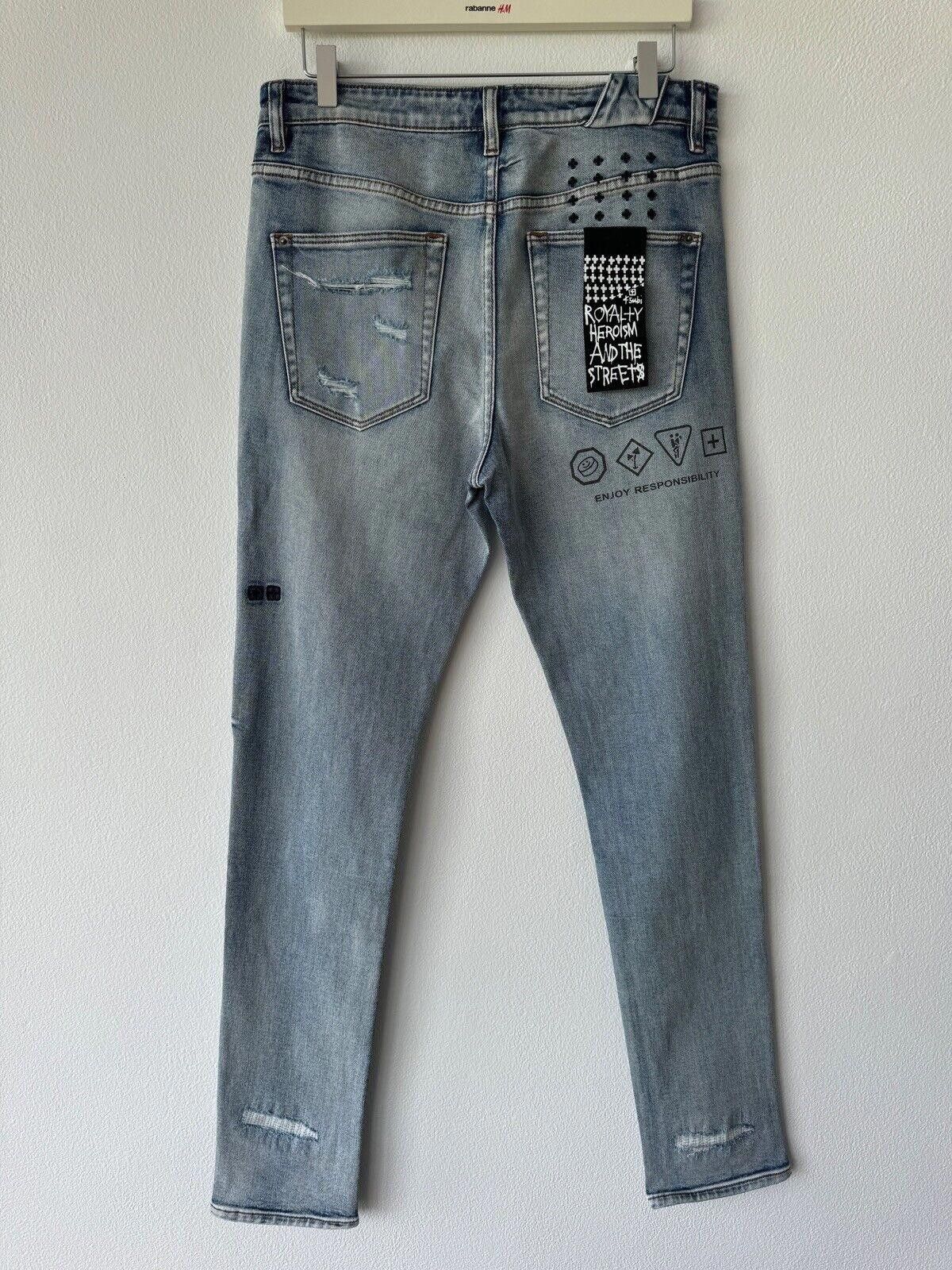 Ksubi new Ksubi mens denim jean chitch slim 32 blue enjoy trashed Size US 32 / EU 48 - 5 Thumbnail