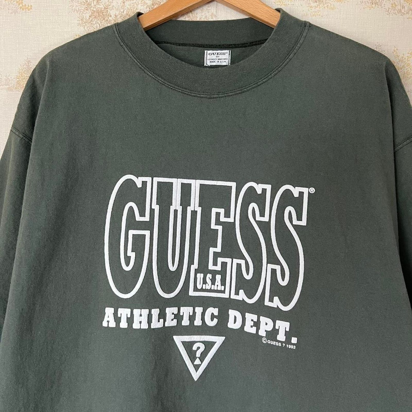 Guess Vintage 90s Guess Georges Marciano T-Shirt | Sage Green | XL Size US XL / EU 56 / 4 - 2 Thumbnail