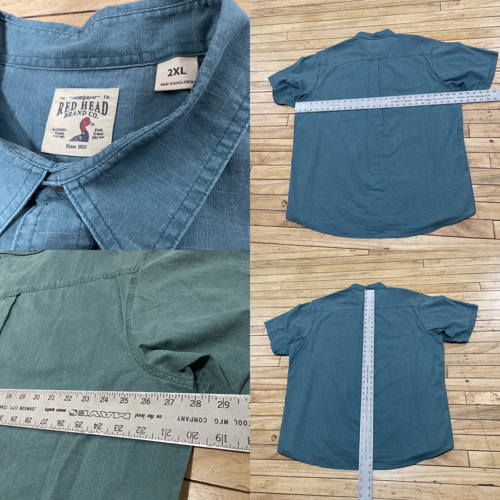 Altea VINTAGE RedHead Shirt Men 2XL Teal Outdoor Military Pockets Fishing Twill Button Up XXL Size US XXL / EU 58 / 5 - 8 Thumbnail
