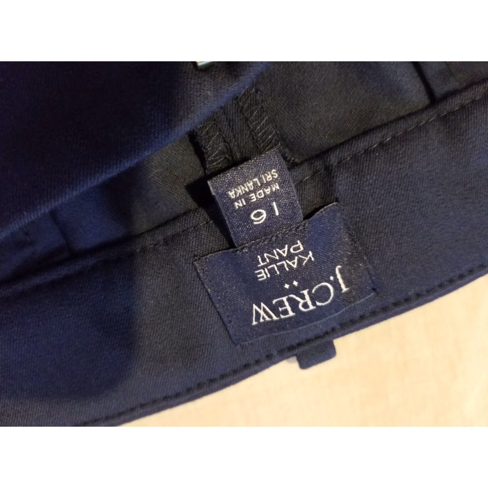 J.Crew Womens J.CREW Dress Pants 16 Navy Blue Cotton Chino Flat Front Pockets Slacks Trousers Size 38" / US 16 / IT 52 - 3 Thumbnail