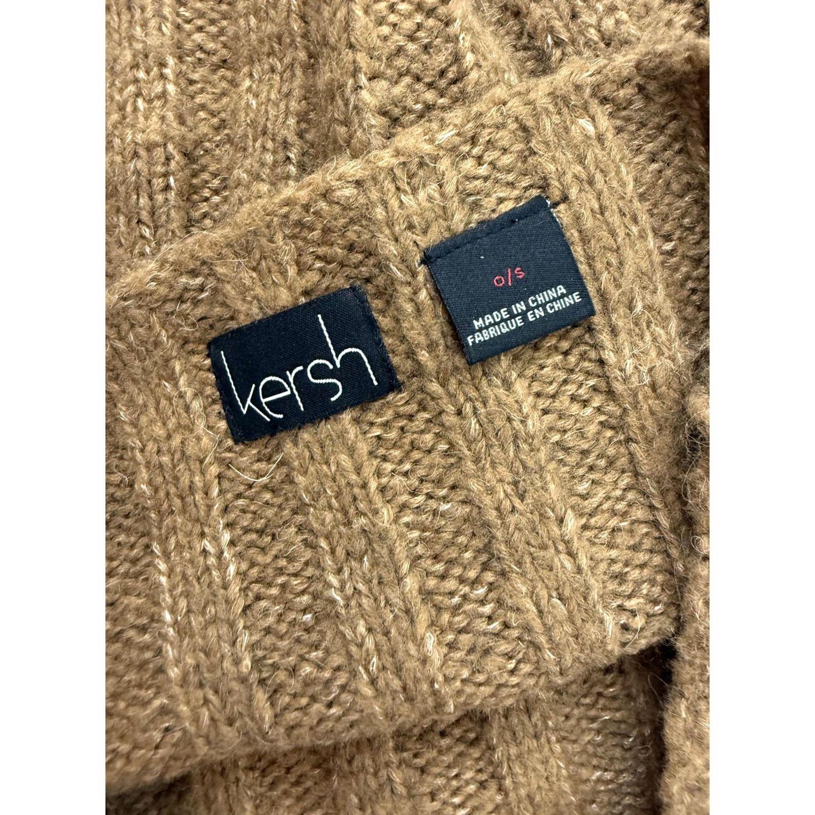 Vintage Kersh Scarf Womens One Size Brown Alpaca Blend Knit Cowl Neck Warmer Ribbed Size ONE SIZE - 3 Thumbnail