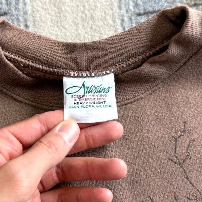 Vintage VINTAGE 90s Deer Nature Outdoor Sweatshirt XL Brown USA Mens Size US XL / EU 56 / 4 - 3 Thumbnail