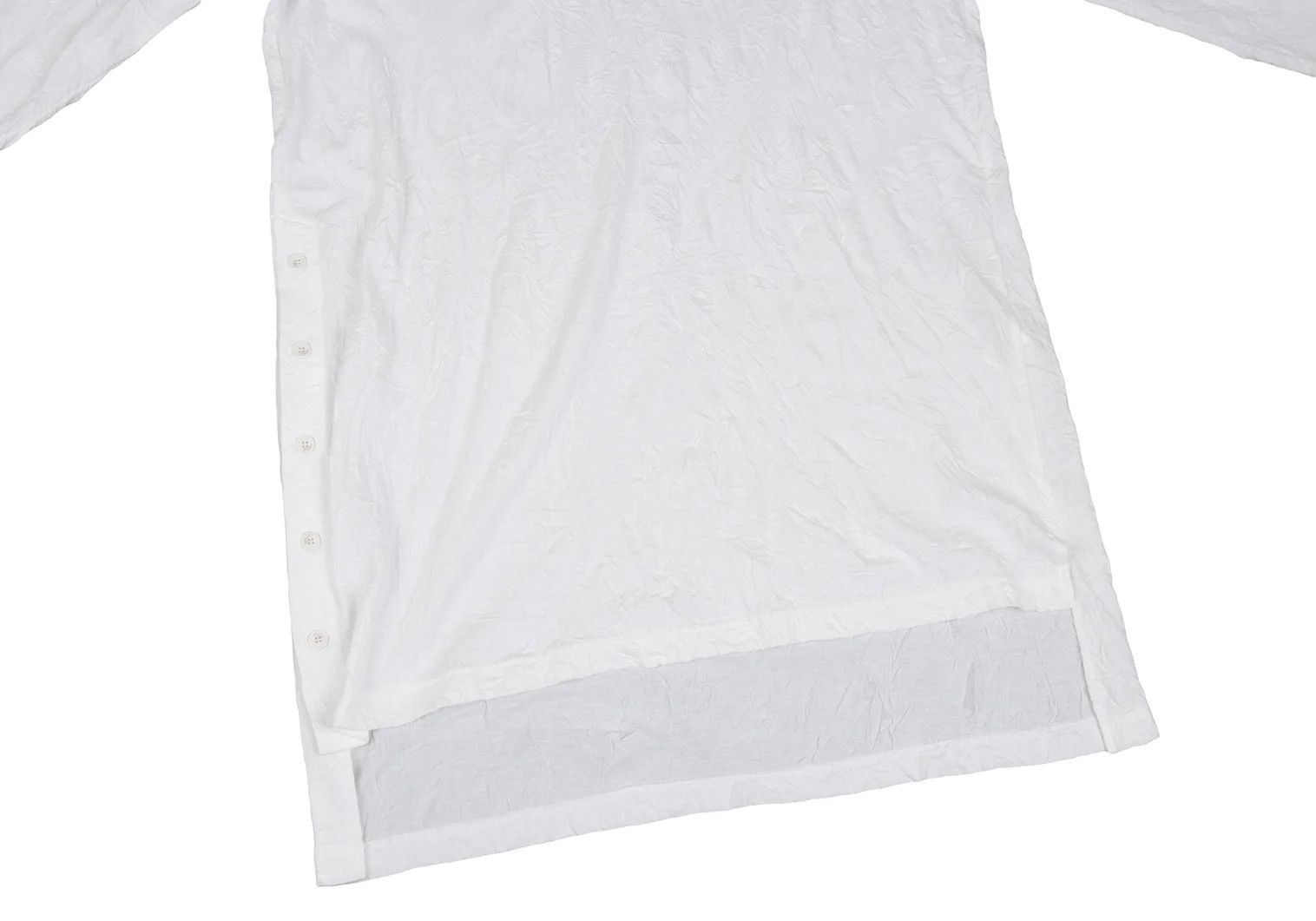Yohji Yamamoto Wrinkled Cotton-Poly Turtle Neck Cut Sew Top in White Size US XXS / EU 40 - 7 Thumbnail