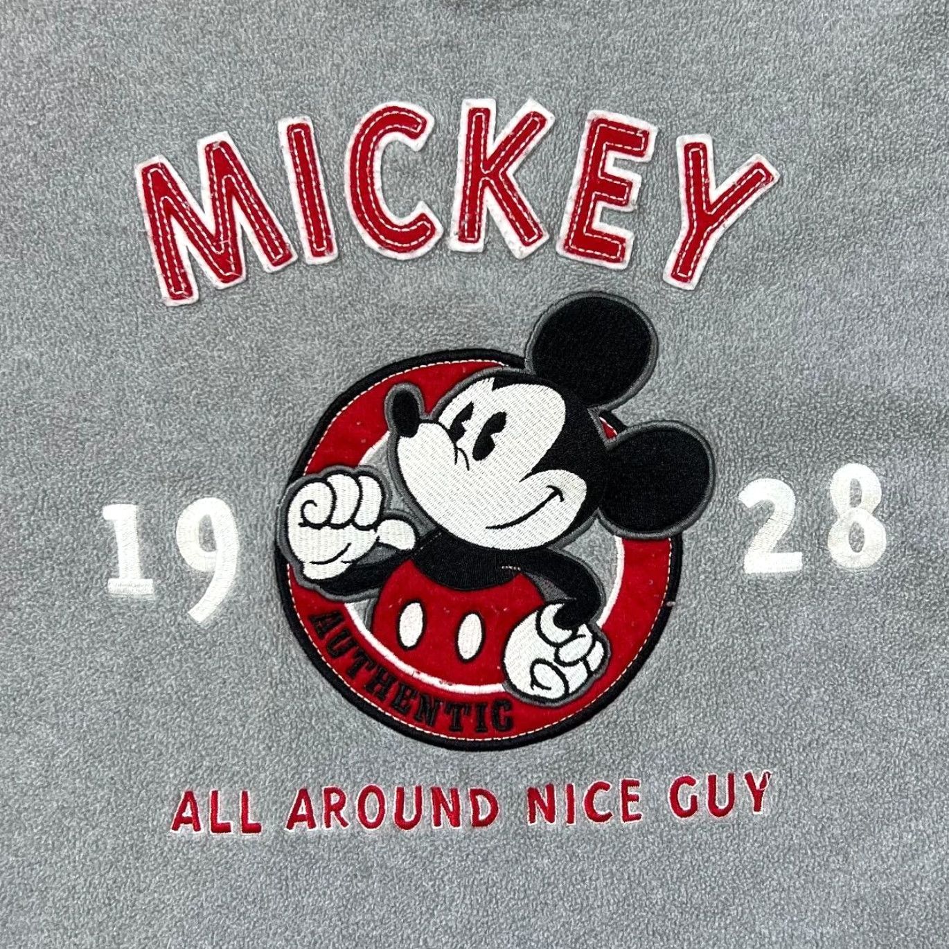 Disney DISNEY Mickey Mouse All Around Nice Guy Embroidered Fleece Sweatshirt Small Grey Mens Sweatshirt Pullover Crewneck 00s Size US S / EU 44-46 / 1 - 4 Thumbnail