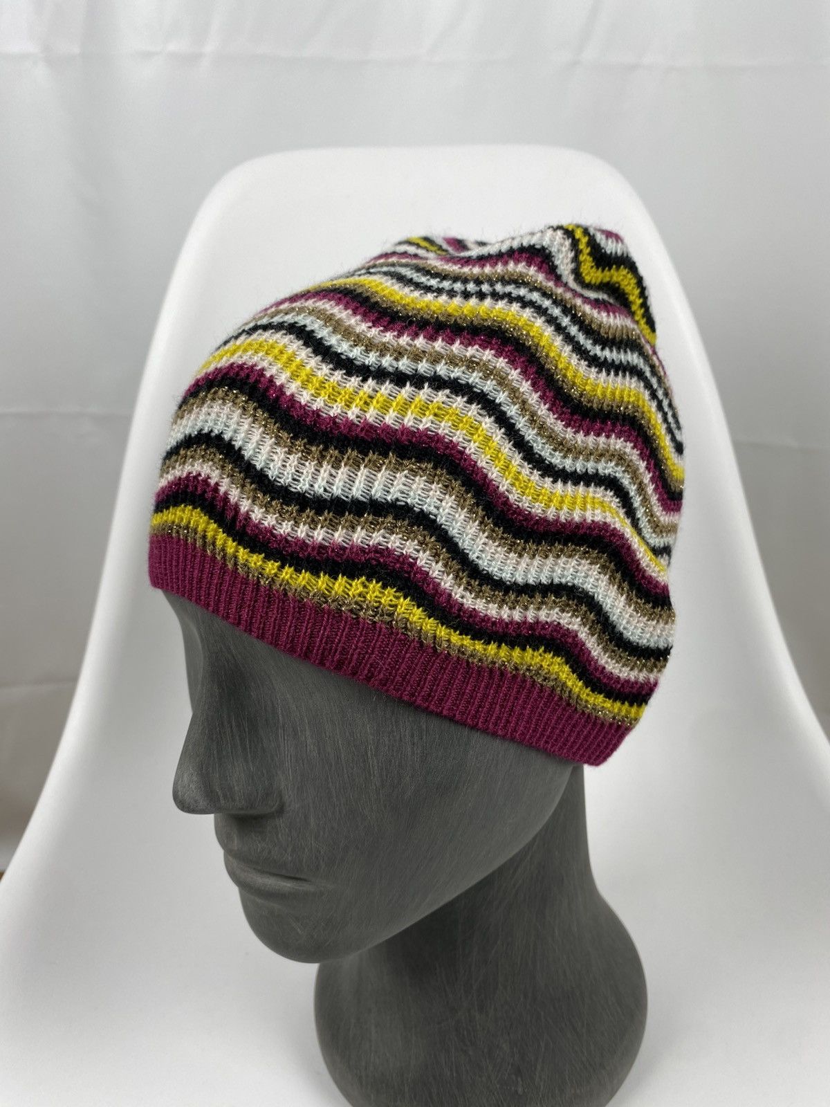 Missoni Missoni Lindex Striped Multicolor Beanie Hat Wool-Acrylic Size ONE SIZE - 1 Thumbnail