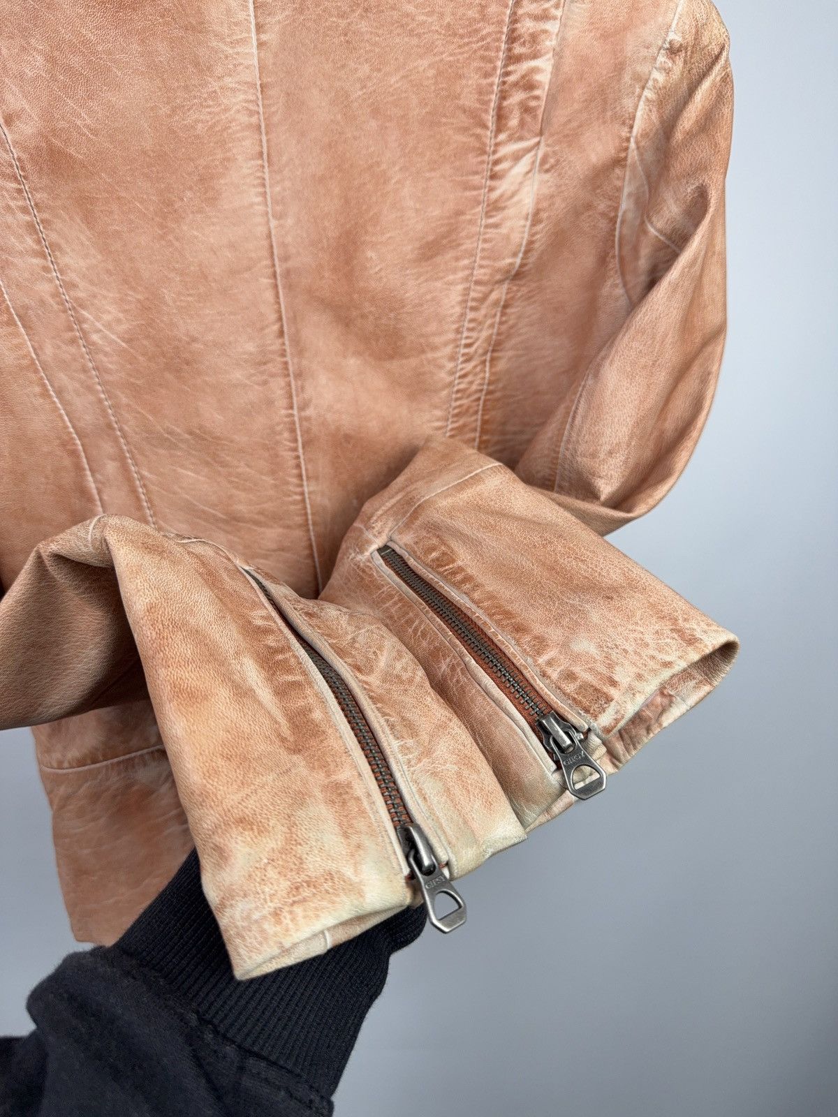 Genuine Leather Vintage 90s Gipsy Avant Garde Leather Biker MOTO Y2K Jacket Size S / US 4 / IT 40 - 8 Thumbnail