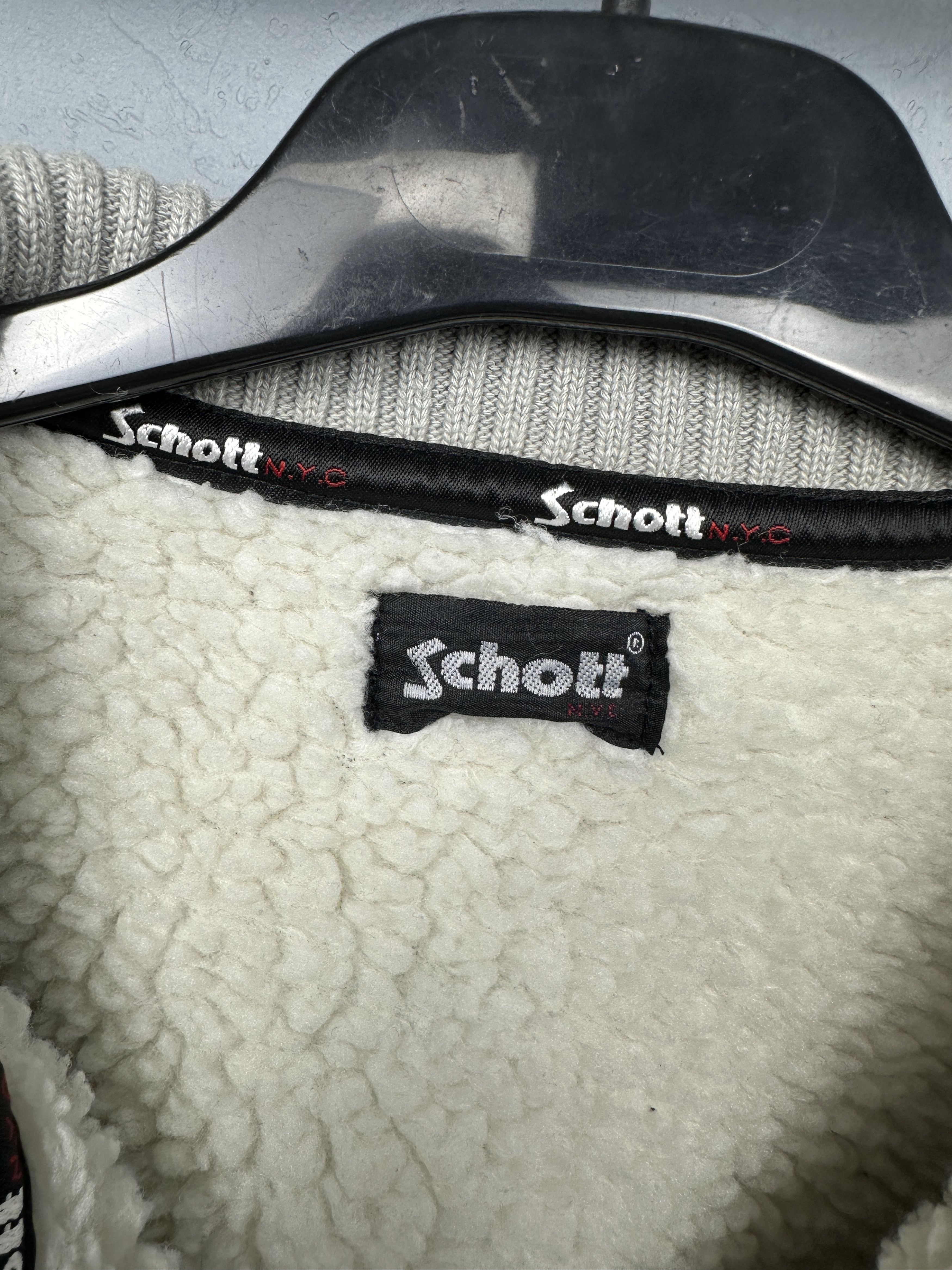 Schott Schott Vintage Mens Sherpa Fleece Jacket Size US XL / EU 56 / 4 - 4 Thumbnail