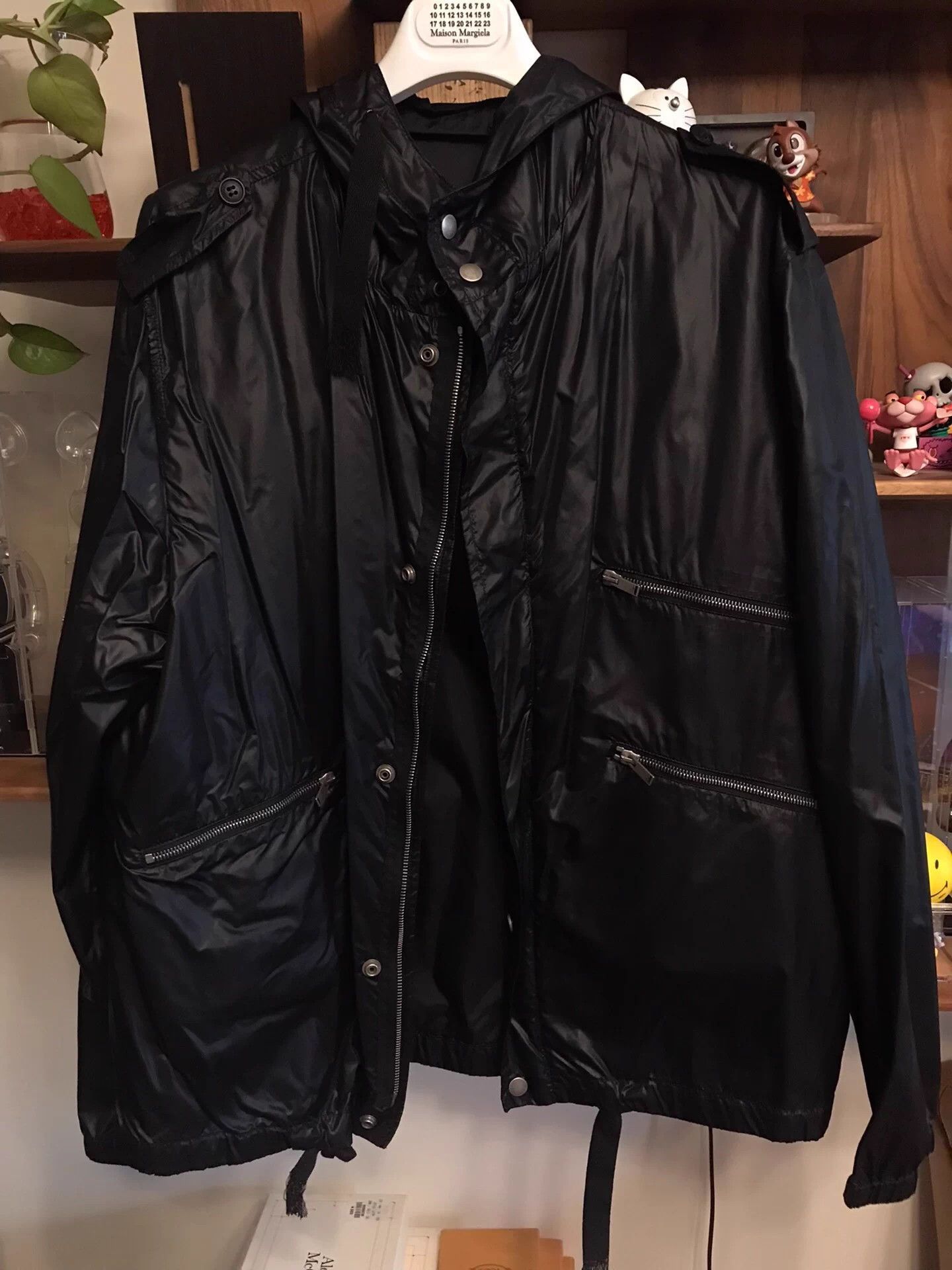 Saint Laurent Paris Black Hooded Light Jacket with Zipper Pockets Size US L / EU 52-54 / 3 - 1 Thumbnail