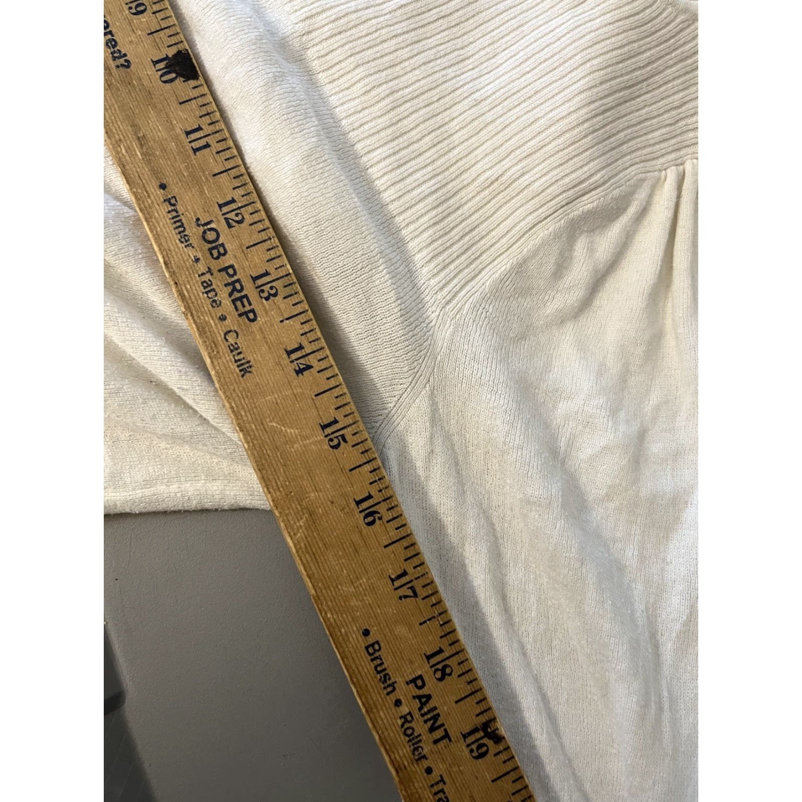 Loft VINTAGE Loft Ivory Puff Sleeve Crewneck Sweater Women Large Pullover Casual Knit Size L / US 10 / IT 46 - 5 Thumbnail