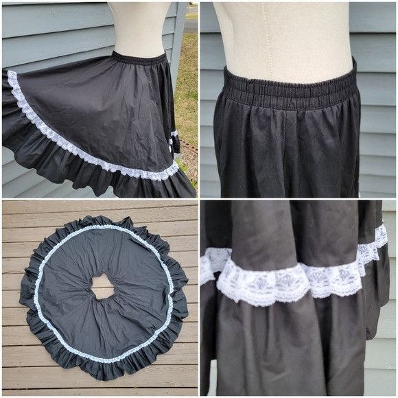 Vintage Vintage 70s Malco Modes Black Full Circle Square Dancing Ruf Size 30" / US 8 / IT 44 - 4 Thumbnail