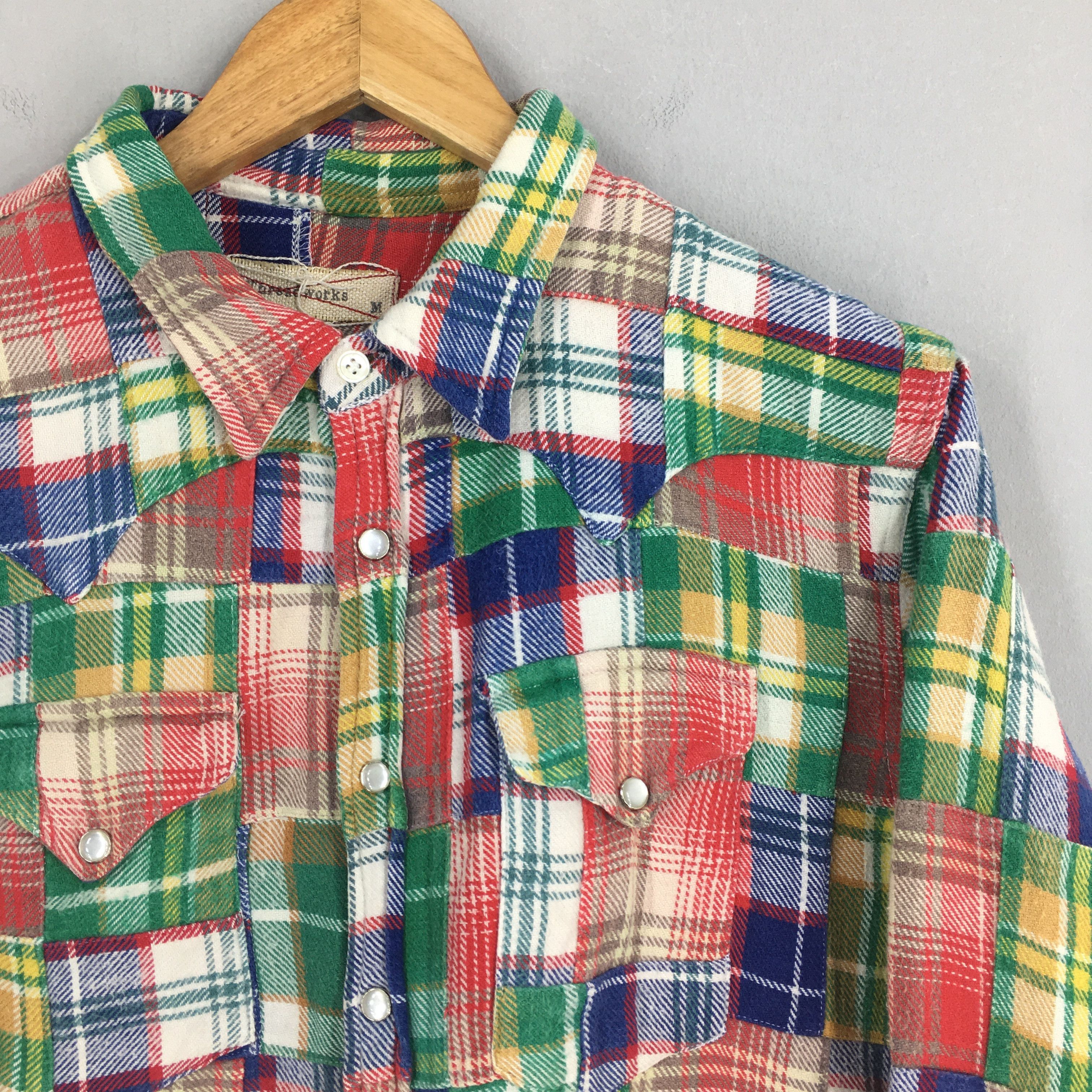 Flannel × Vintage Vintage Patchwork Tartan Flannel Shirt Medium Size US M / EU 48-50 / 2 - 2 Thumbnail