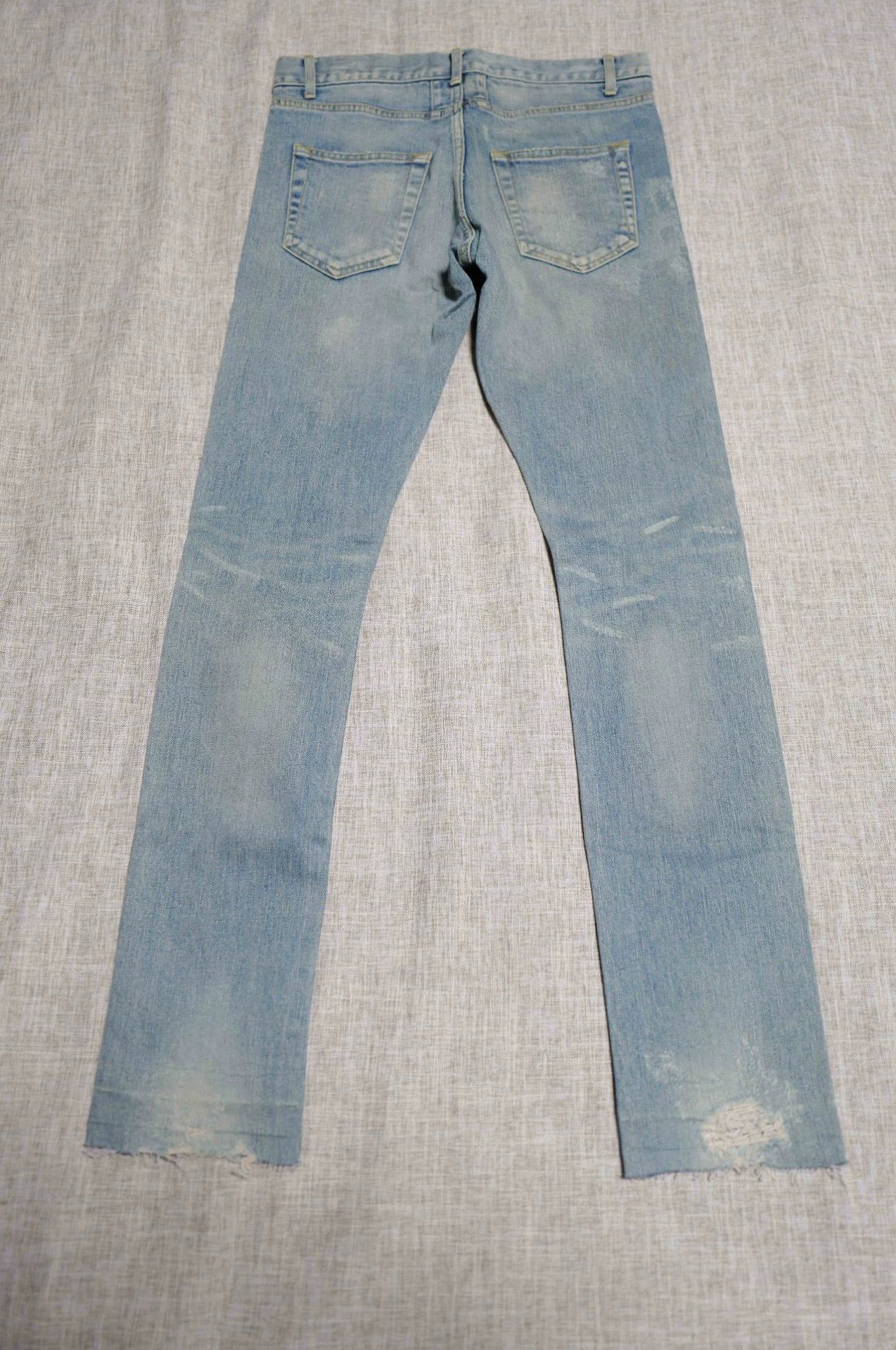 Saint Laurent Paris SLP 14AW Blue Washed Distressed Ripped Jeans 30 Size US 30 / EU 46 - 2 Thumbnail