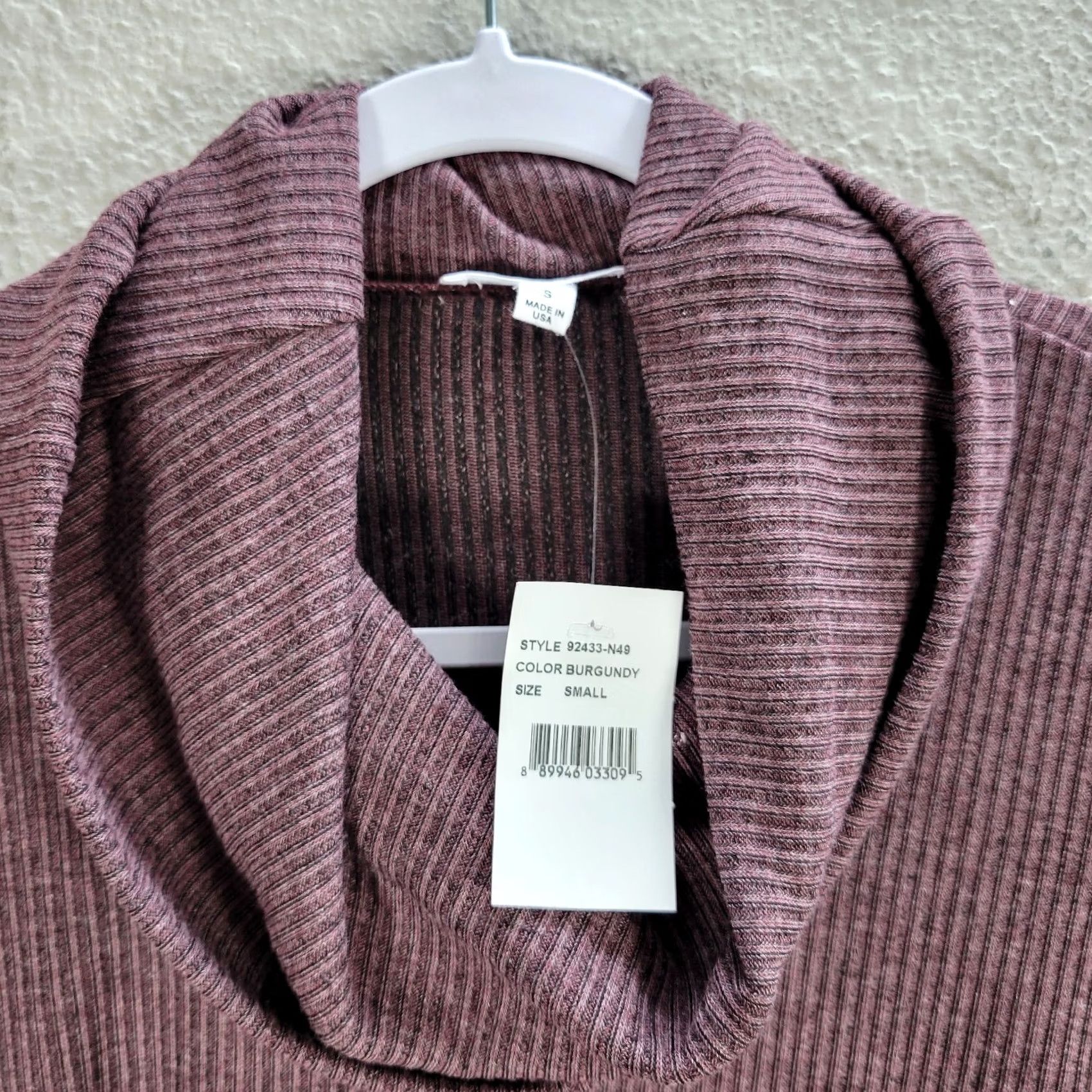 Vintage SOCIALITE Shirt Dress Burgundy Cowl Neck Mini Shift Long Sleeve NWT Sz S Womens Size S / US 4 / IT 40 - 5 Thumbnail