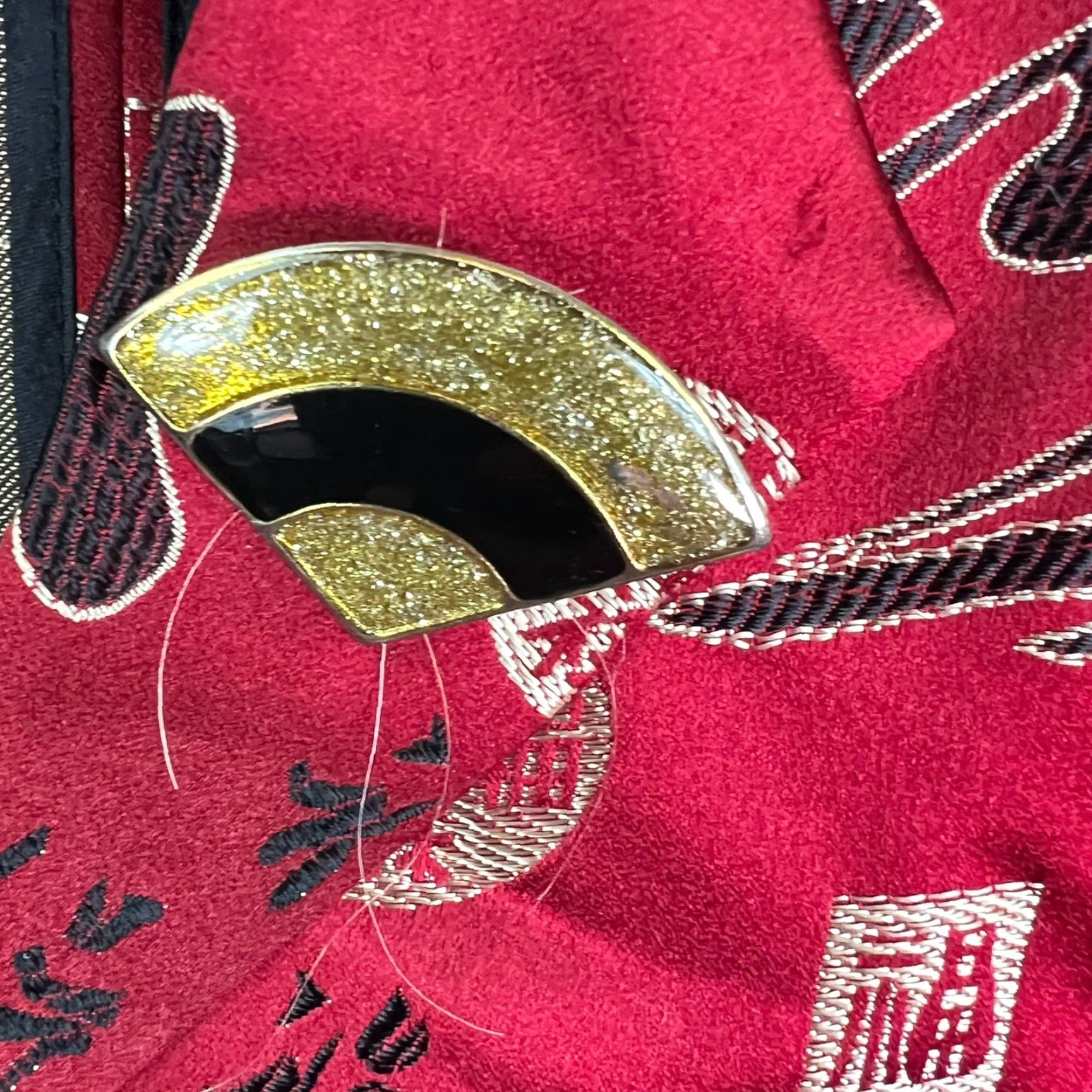 Vintage Chico's Silk Blend Asian Design Blazer Kimono Jacket Women’s L Red Satin Writing Size L / US 10 / IT 46 - 3 Thumbnail
