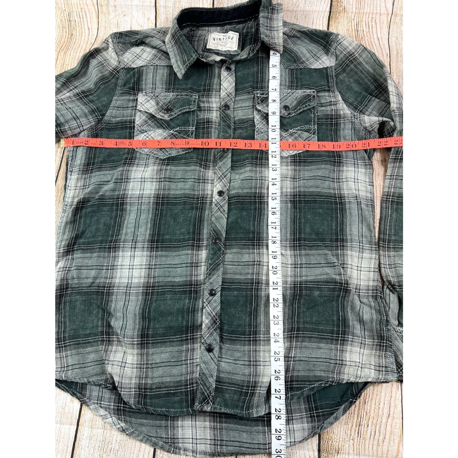 BKE VINTAGE BKE Mens Plaid Button-Down Longsleeve Shirt Large Green Flannel Western Cowboy Classic Button-Up Shirt MENS Size US L / EU 52-54 / 3 - 6 Thumbnail