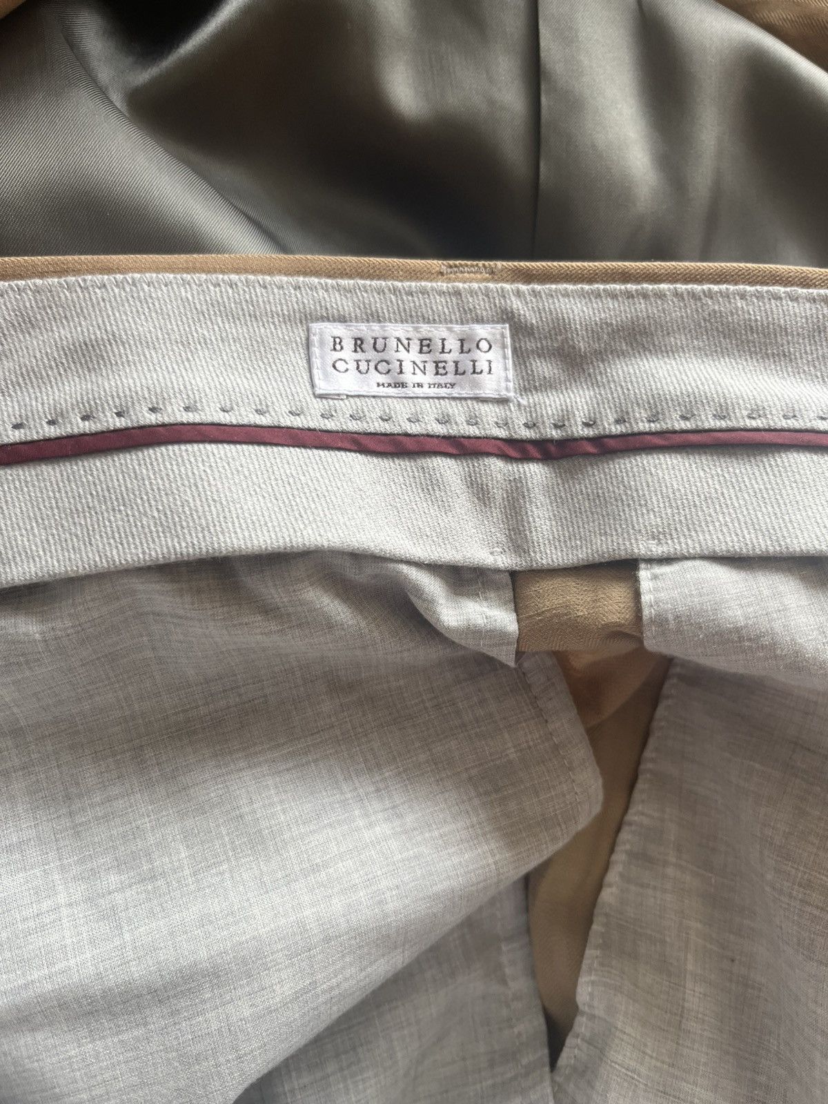 Brunello Cucinelli Brunello cucinelli light brown / tan wool-linen size 38/it48 Size 38R - 13 Thumbnail