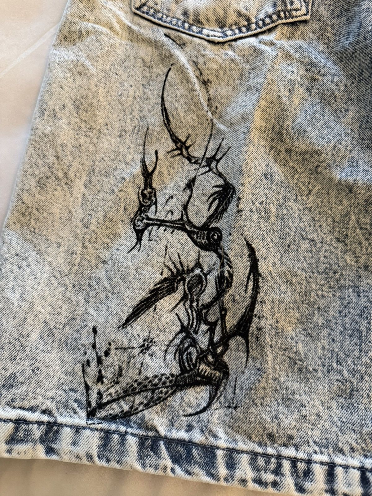 Jaded London Jaded London Light Wash Tribal Colossus Jorts Size US 30 / EU 46 - 6 Thumbnail