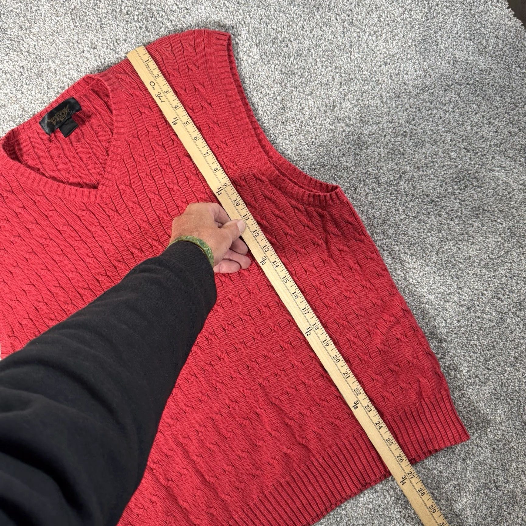 Vintage VINTAGE Y2K Sweater Vest XXL Red 100% Cotton Cable Knit Preppy Academia Heritage Men Vest 90s Christmas Holiday Retro Size US XXL / EU 58 / 5 - 4 Thumbnail