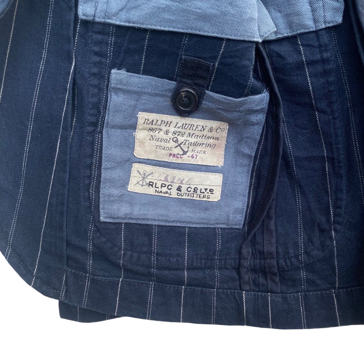 Polo Ralph Lauren × Ralph Lauren × Vintage Vintage POLO RALPH LAUREN Stripes Denim Jacket Naval Tailor Size US M / EU 48-50 / 2 - 9 Thumbnail