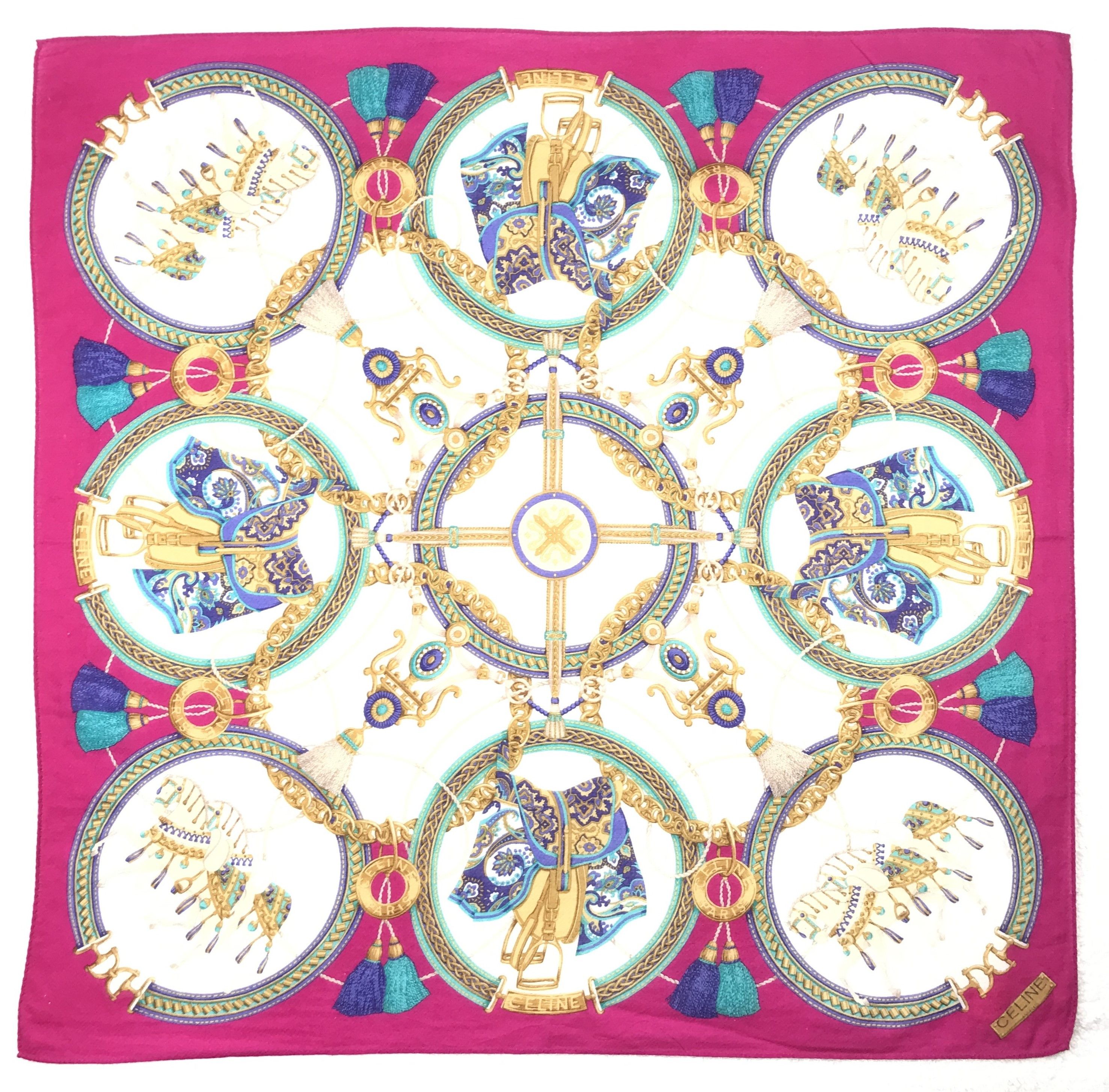 Celine × Vintage Vintage Celine Bandana Neckerchief Handkerchief Size ONE SIZE - 1 Thumbnail