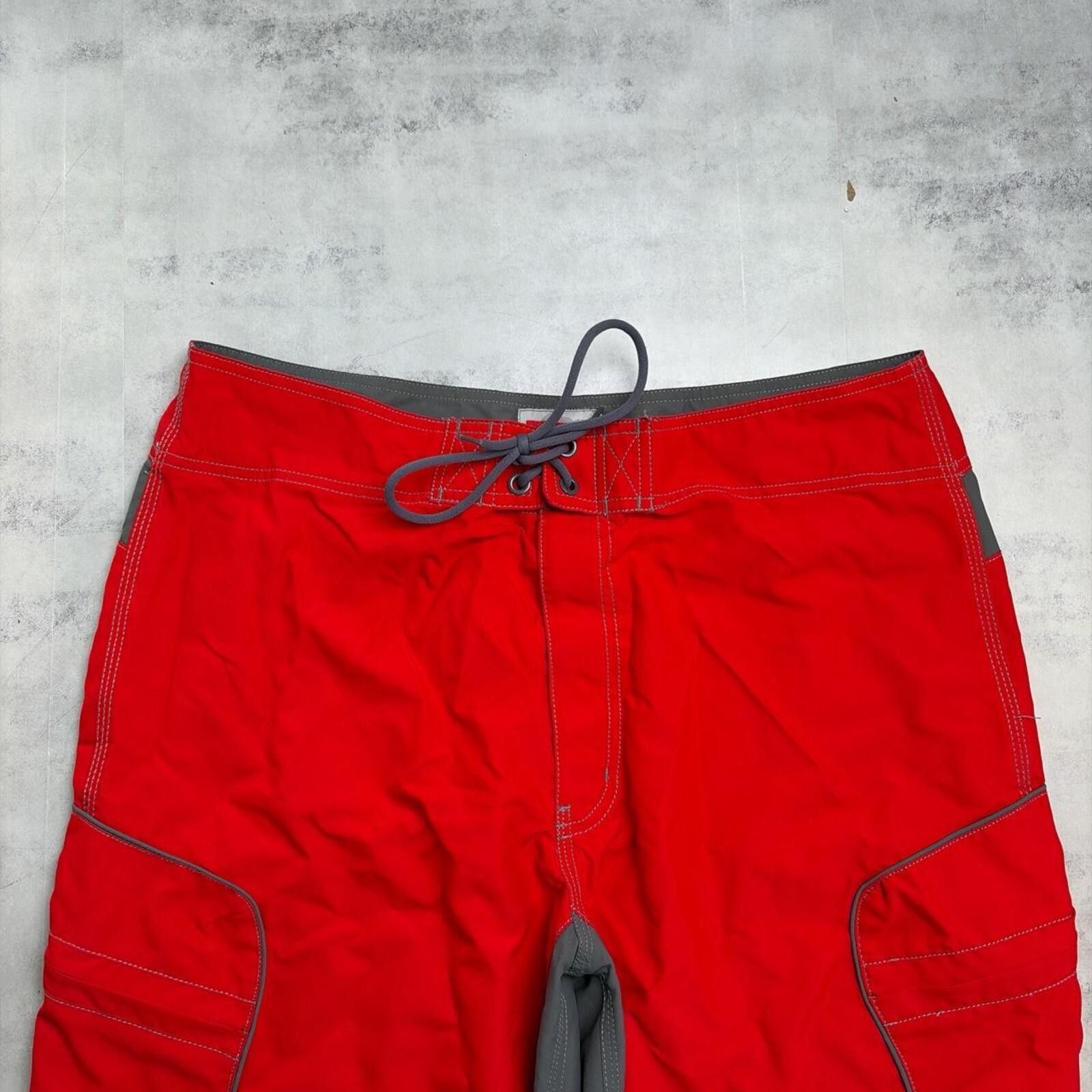Mossimo Y2K Red Mossimo Surf Grunge Baggy Board Shorts Size US 36 / EU 52 - 3 Thumbnail