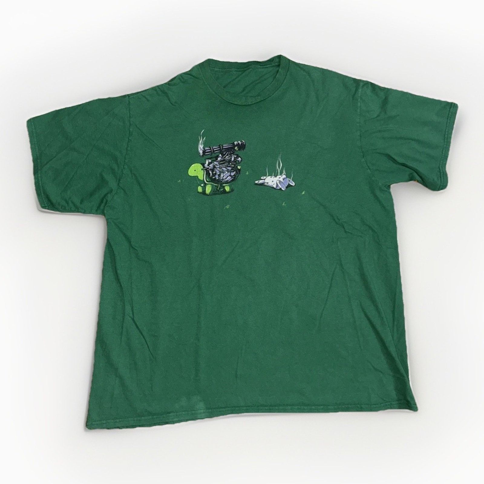 Band Tees × Vintage Green Turtle Tank T-Shirt Funny Animal Parody XL 23x28 Size US XL / EU 56 / 4 - 1 Thumbnail