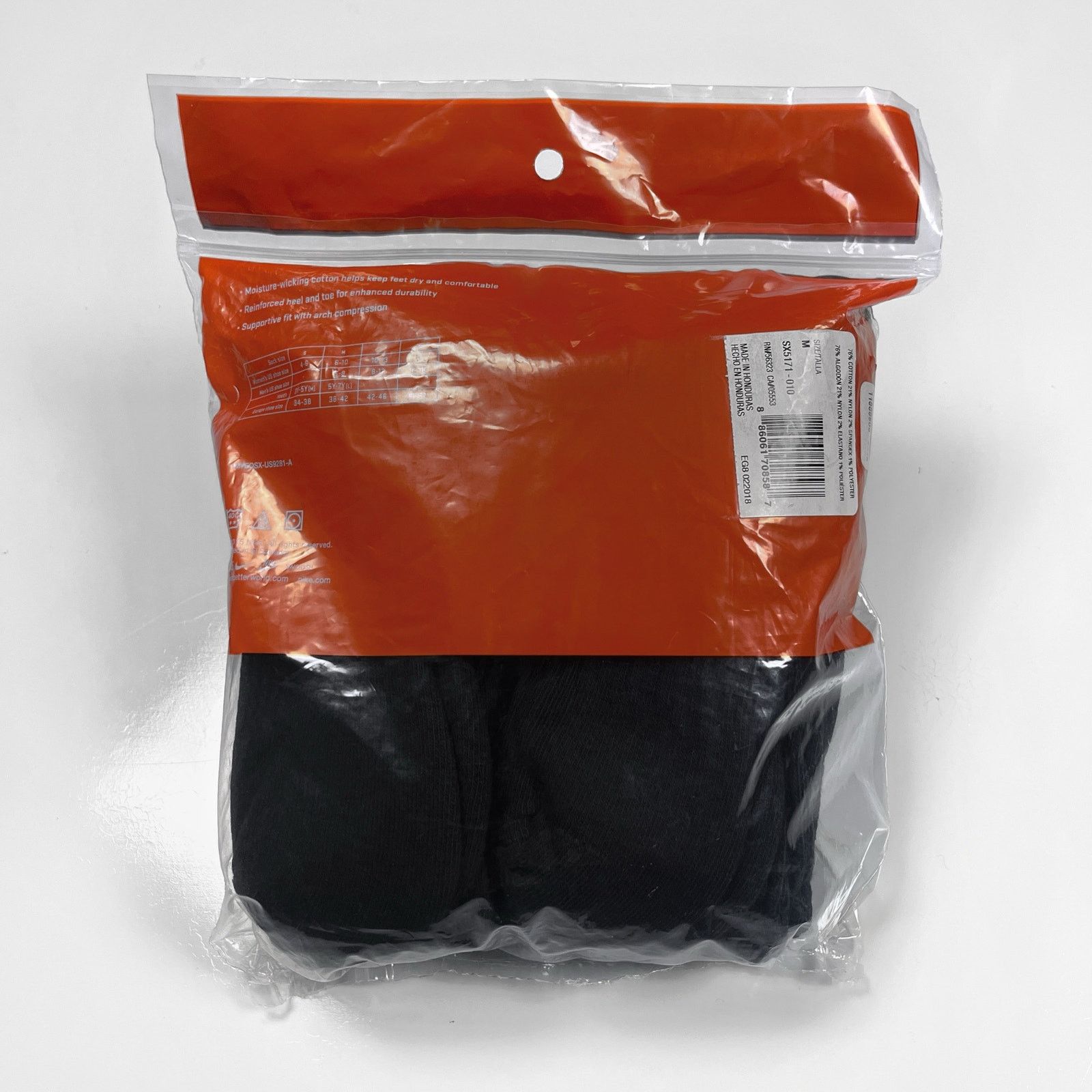 Nike Nike Performance Cotton Cushioned Crew Black Socks Medium Size ONE SIZE - 7 Thumbnail