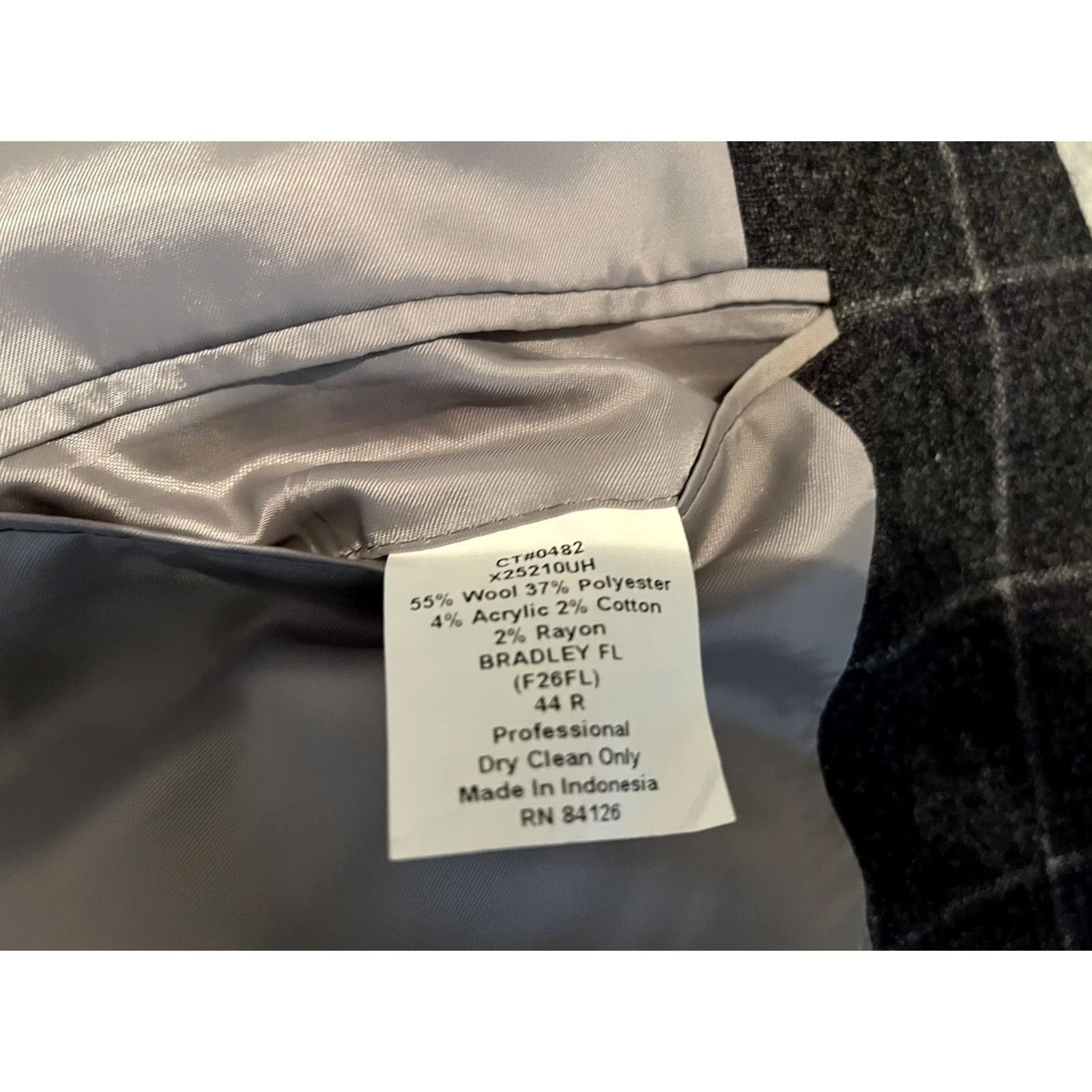 Vintage Kroon Gray Check Wool Blend Sport Coat Blazer Jacket Mens 44R Size 44R - 4 Thumbnail