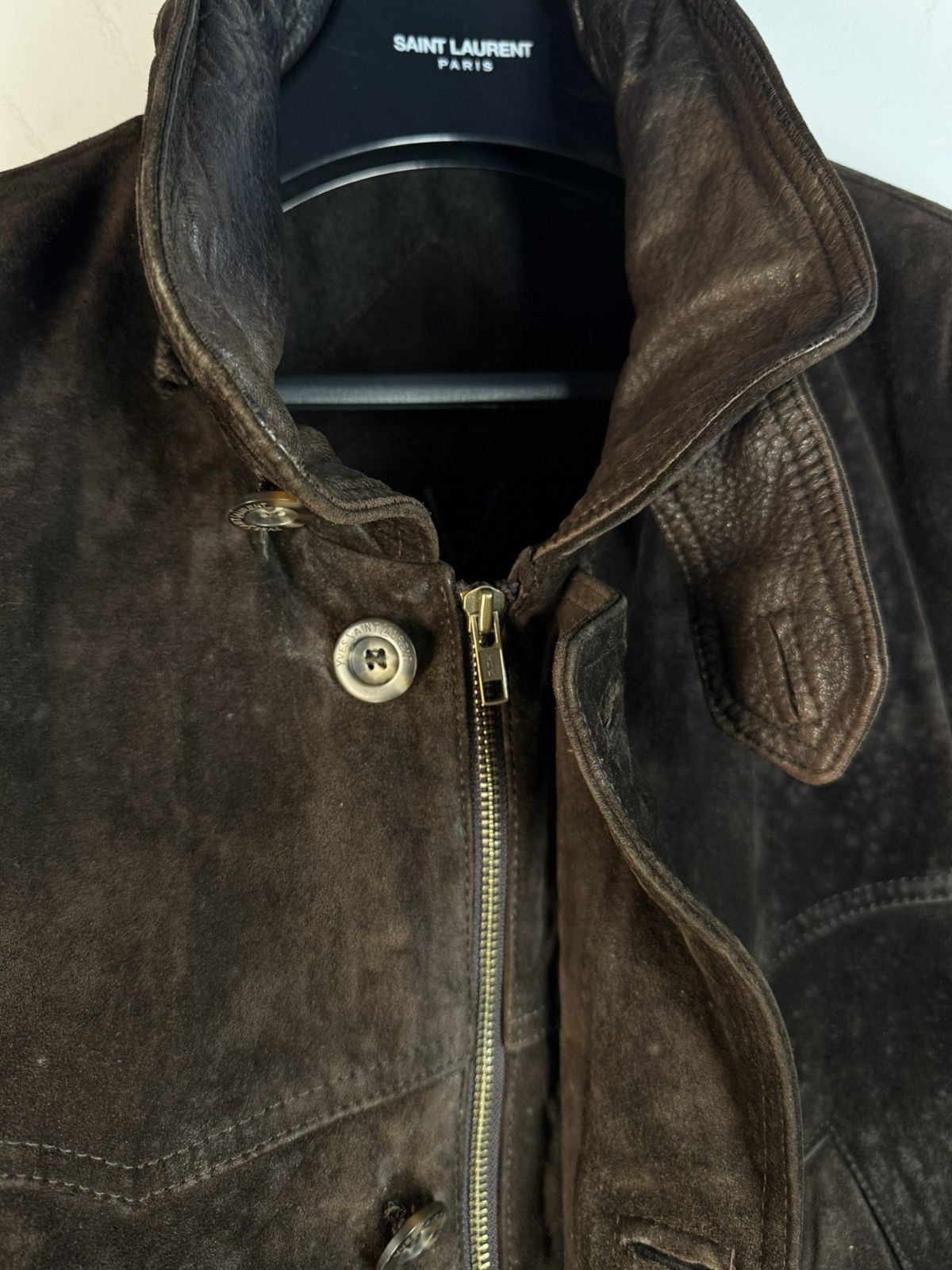 Yves Saint Laurent 90’s Suede YSL Leather Jacket Saint Laurent Leather Size US L / EU 52-54 / 3 - 10 Thumbnail
