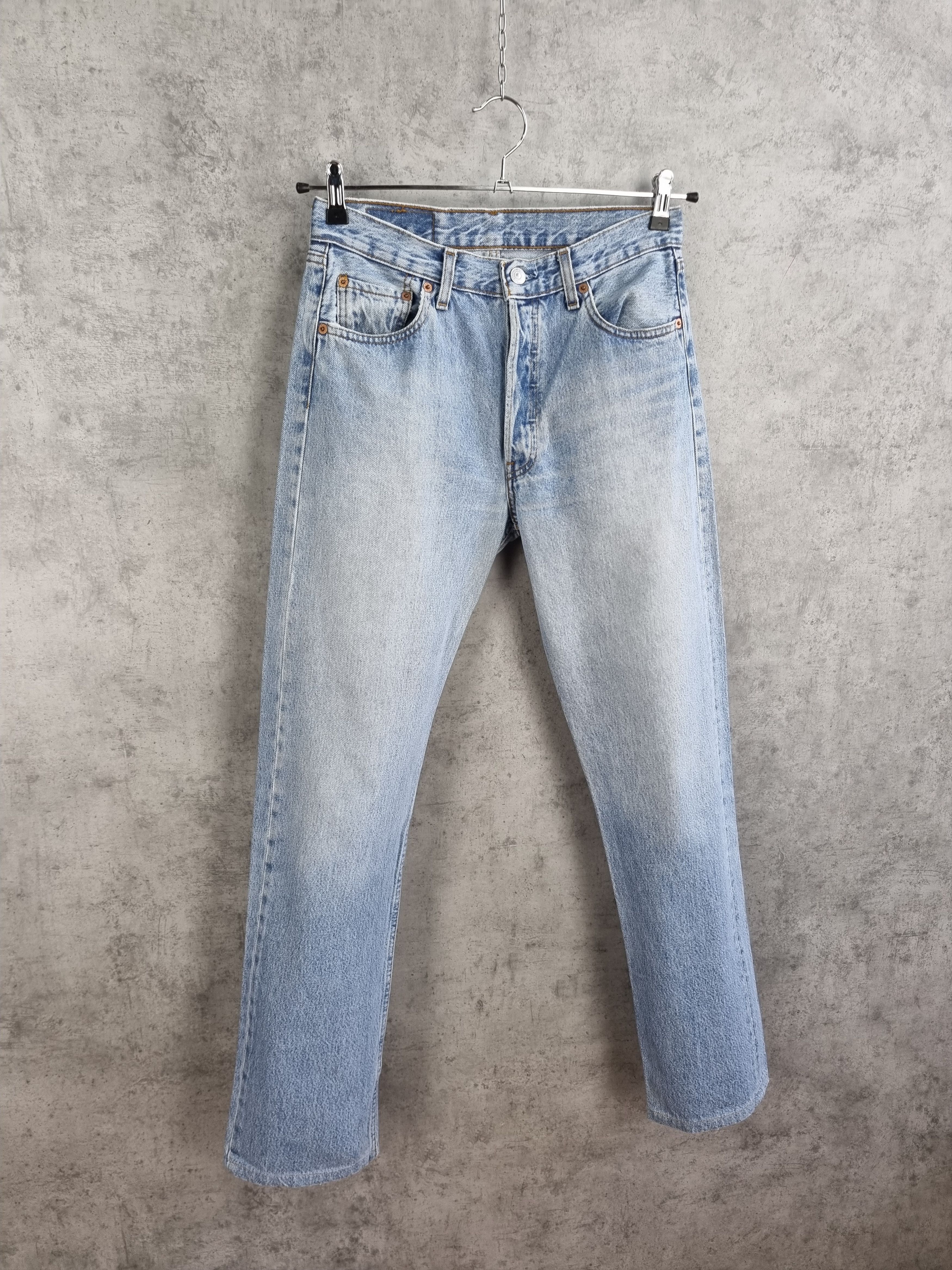 Levi's × Levi's Vintage Clothing × Vintage 95s Unique Blue Sky Faded in Time Levis 501 Beautiful Jeans Size US 31 - 8 Thumbnail