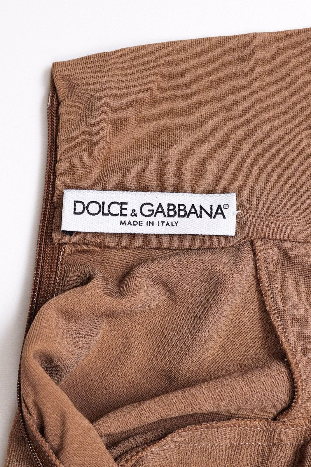 Dolce & Gabbana Dolce & Gabbana Beige Sleeveless Turtleneck Bodycon Dress Size S / US 4 / IT 40 - 6 Thumbnail