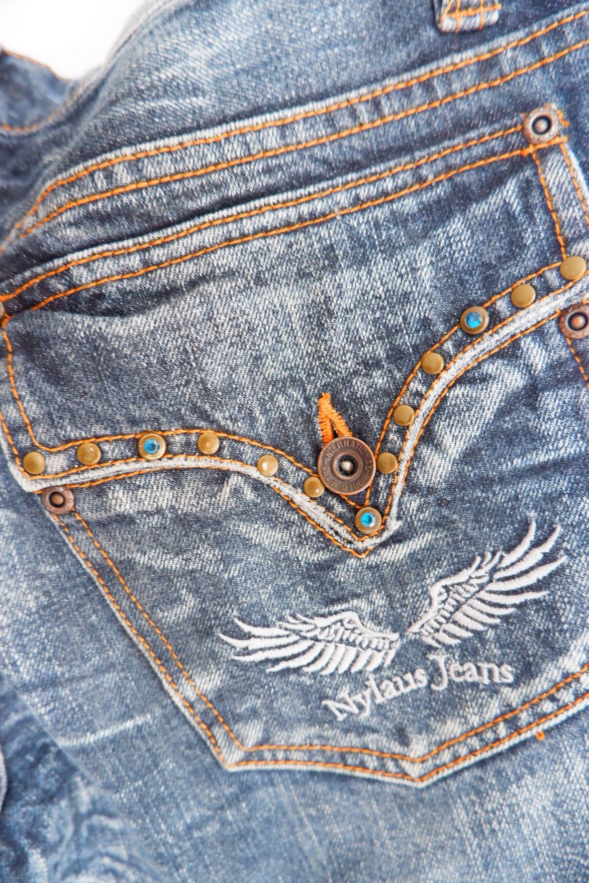 Tornado Mart Vintage Nylaus Flare Stud Jeans Size US 31 - 9 Thumbnail