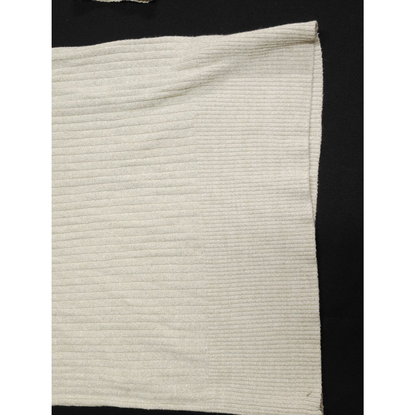 Faded Glory Faded Glory White Sparkly Metallic Ribbed Top Size S / US 4 / IT 40 - 2 Thumbnail