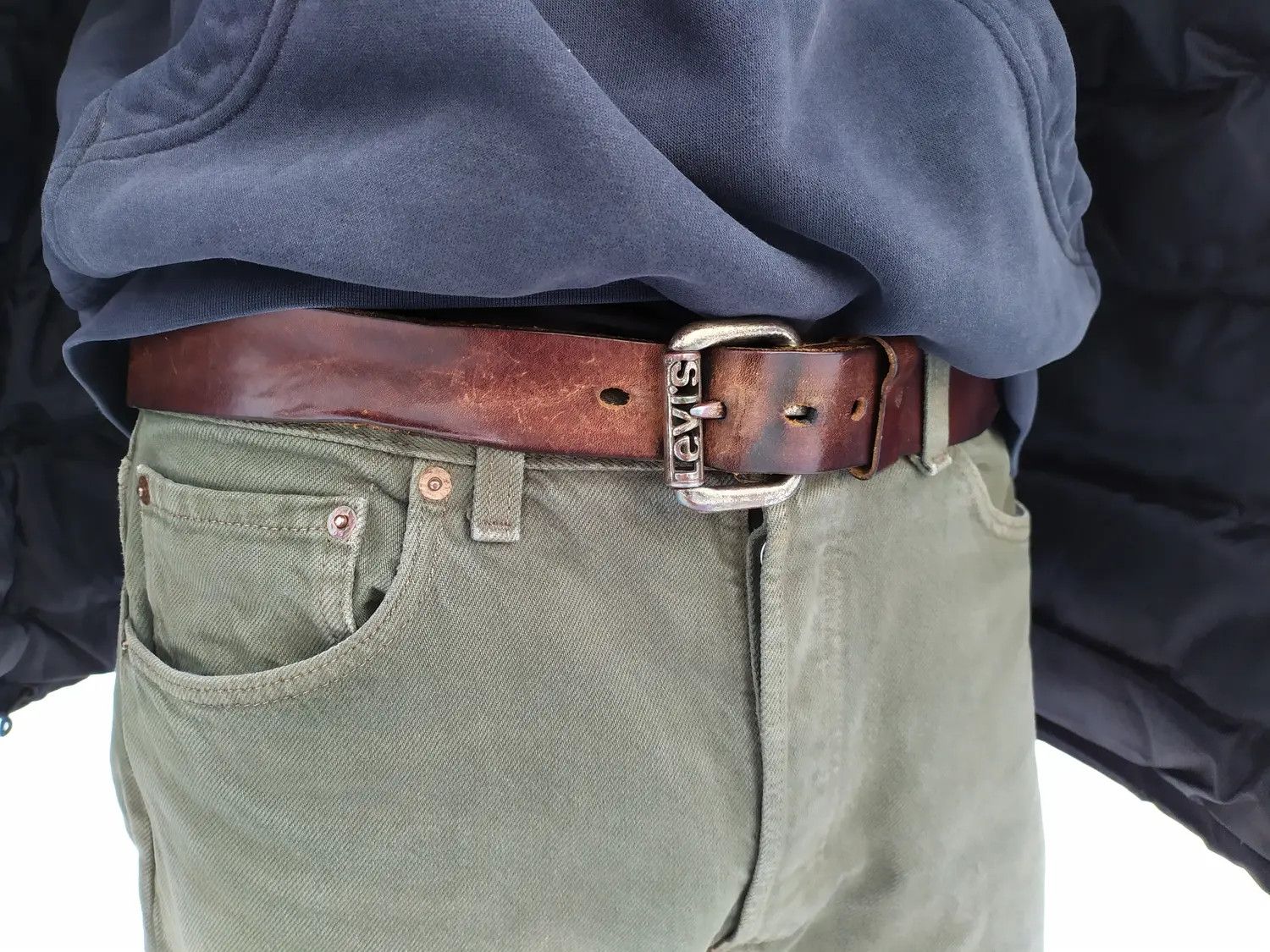 Genuine Leather × Levi's × Levi's Vintage Clothing Vintage Levi's Leather Belt Crafted Brown Size ONE SIZE - 2 Thumbnail
