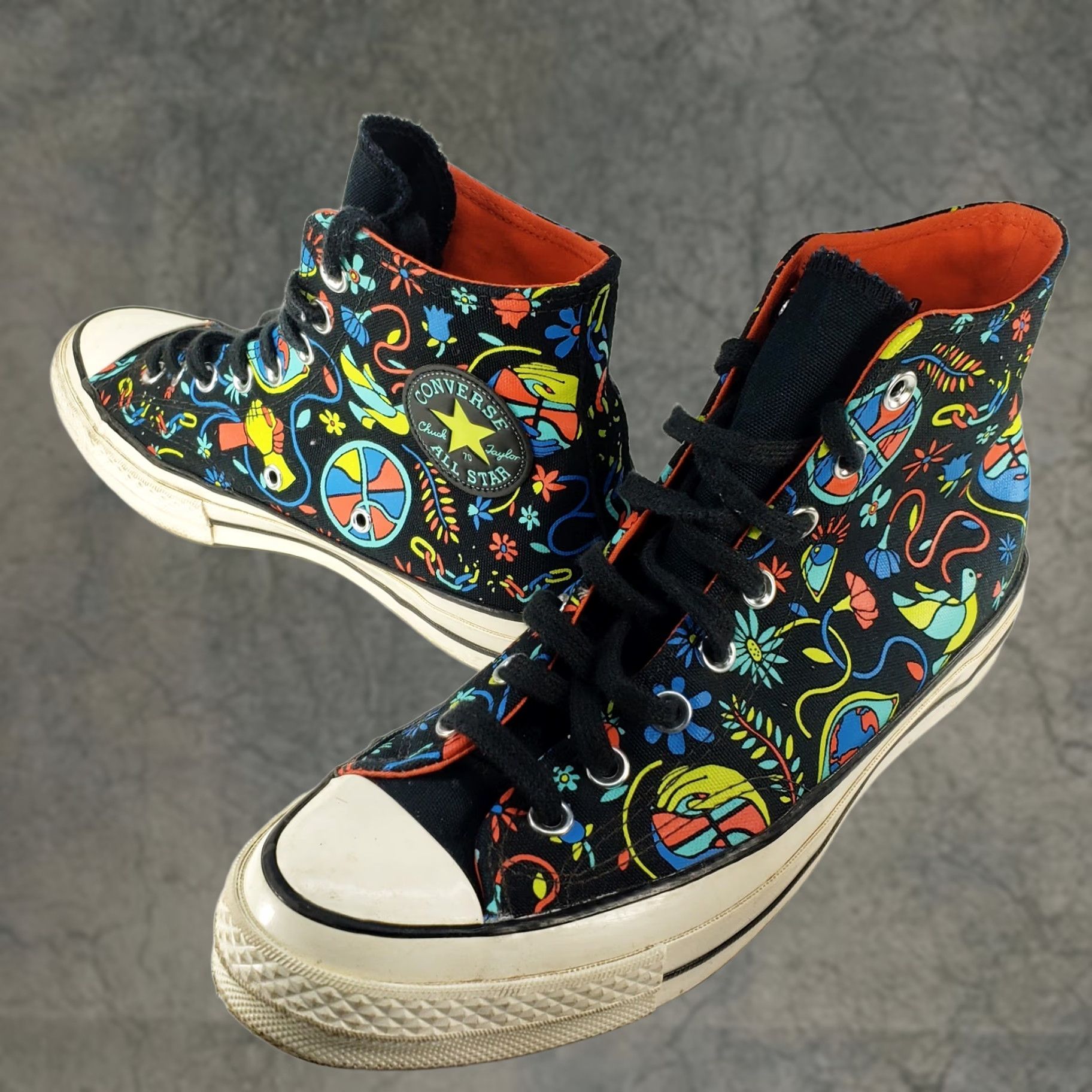 Converse Converse Chuck Taylor All Star Multicolor Flowers Peace Basketball High Top Mens Womens 8.5 10.5 Size 42 10.5 US EU UK Canvas Sneaker Size US 11 / EU 44 - 1 Thumbnail