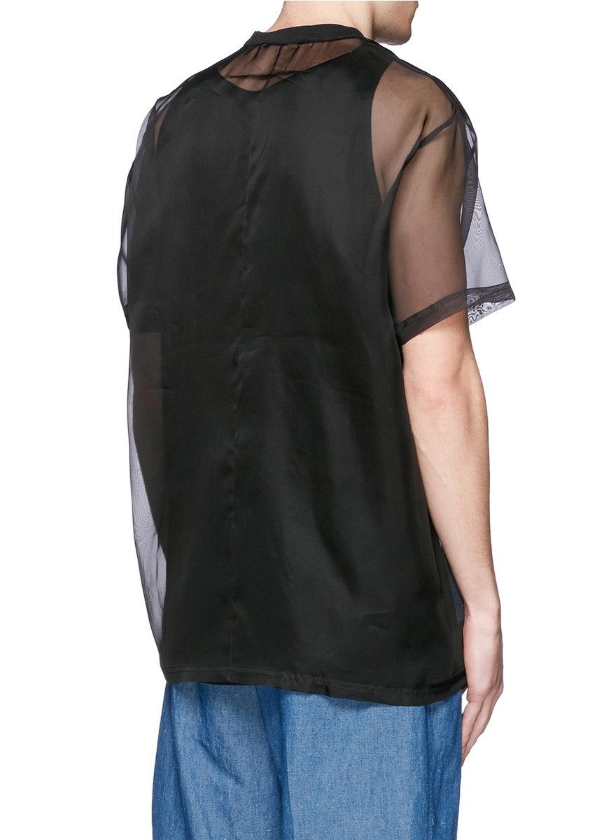 Givenchy Black Jesus 19520 Organza Silk Oversized T-Shirt Size XS / US 0-2 / IT 36-38 - 5 Thumbnail