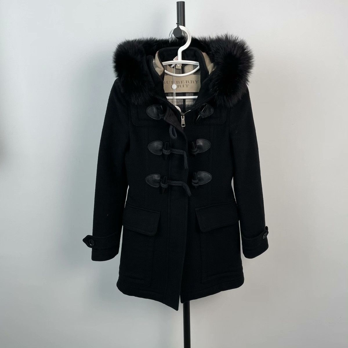 Burberry Burberry Wool Black Coat 34 Women Size XS / US 0-2 / IT 36-38 - 1 Thumbnail