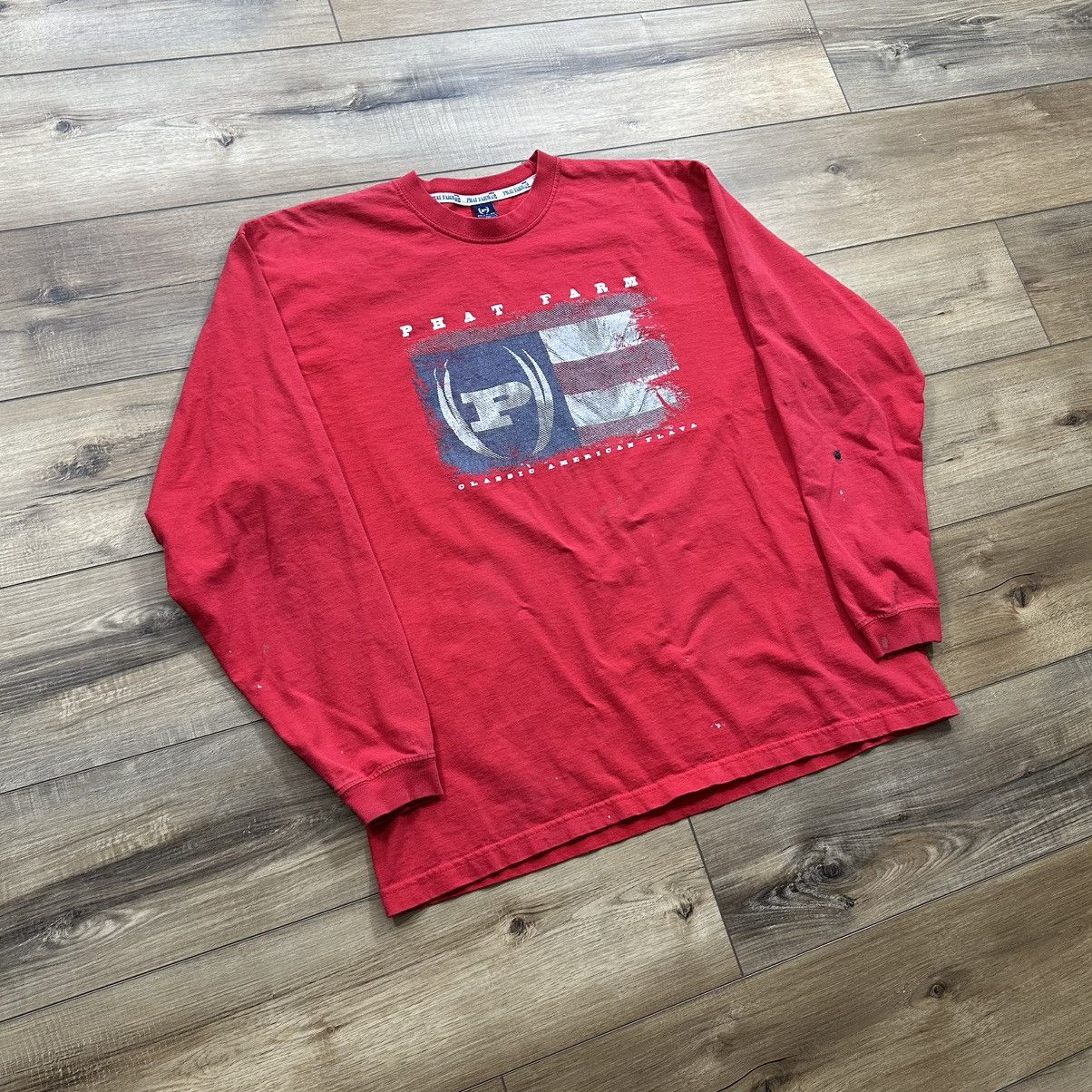 Phat Farm Vintage 2000s Y2K Phat Farm Red Long Sleeve Graphic Tee Size US XL / EU 56 / 4 - 2 Thumbnail