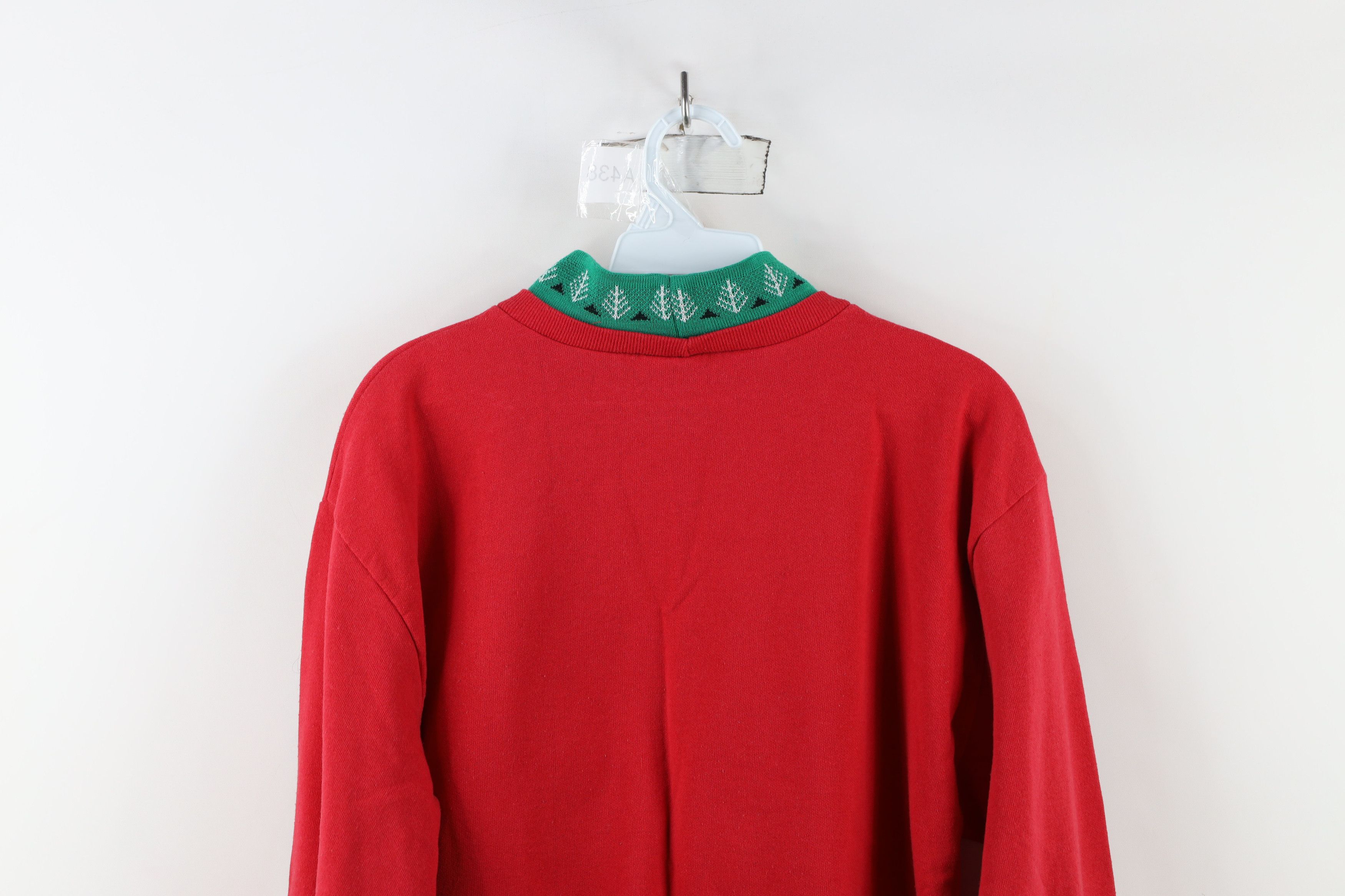 Vintage Vintage 90s Streetwear Christmas Mock Neck Sweatshirt Red Size M / US 6-8 / IT 42-44 - 13 Thumbnail