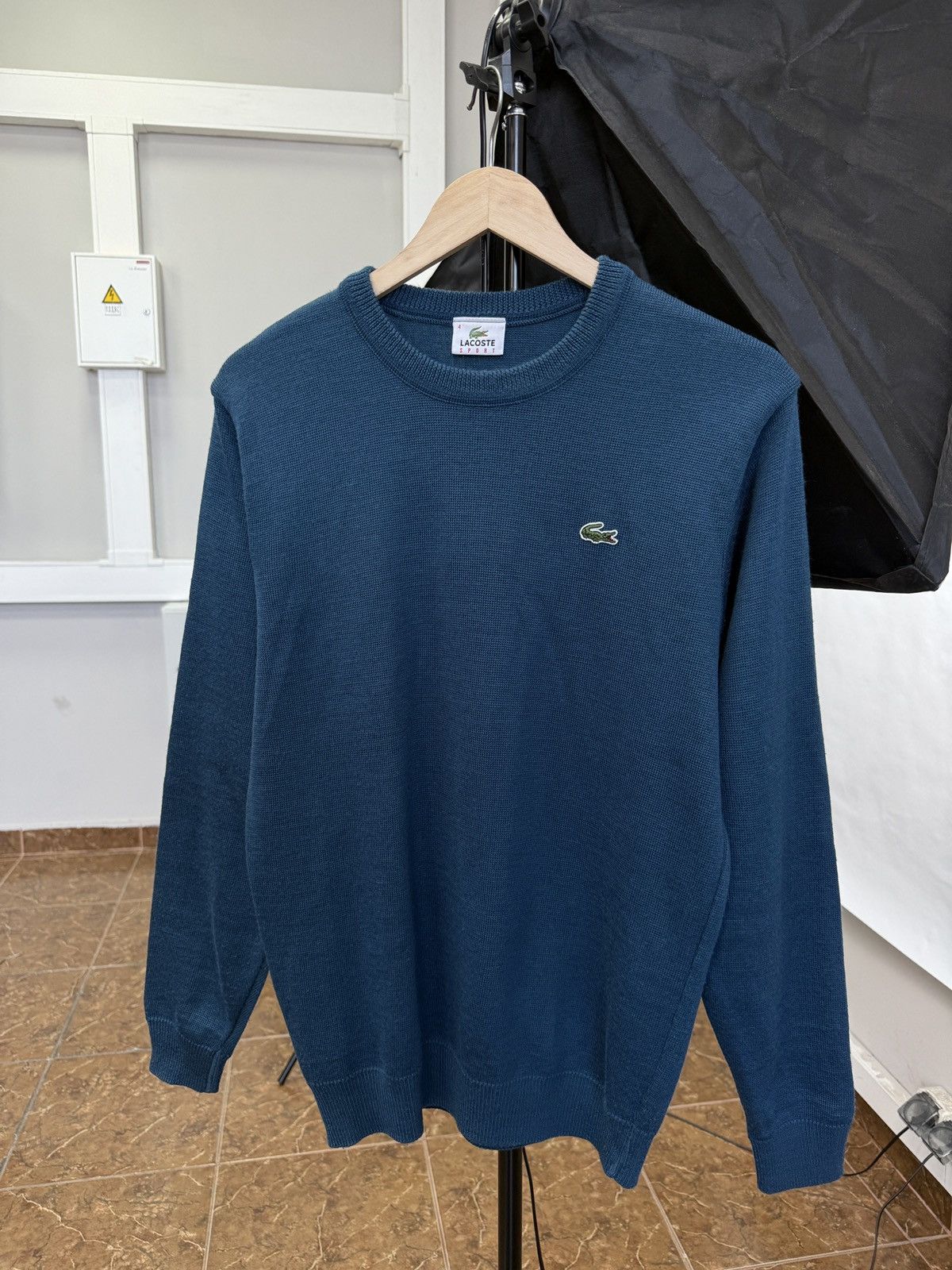 Lacoste 🇫🇷 Vintage 90s Lacoste Wool Sweater made in France Rare Retro Size US M / EU 48-50 / 2 - 1 Thumbnail
