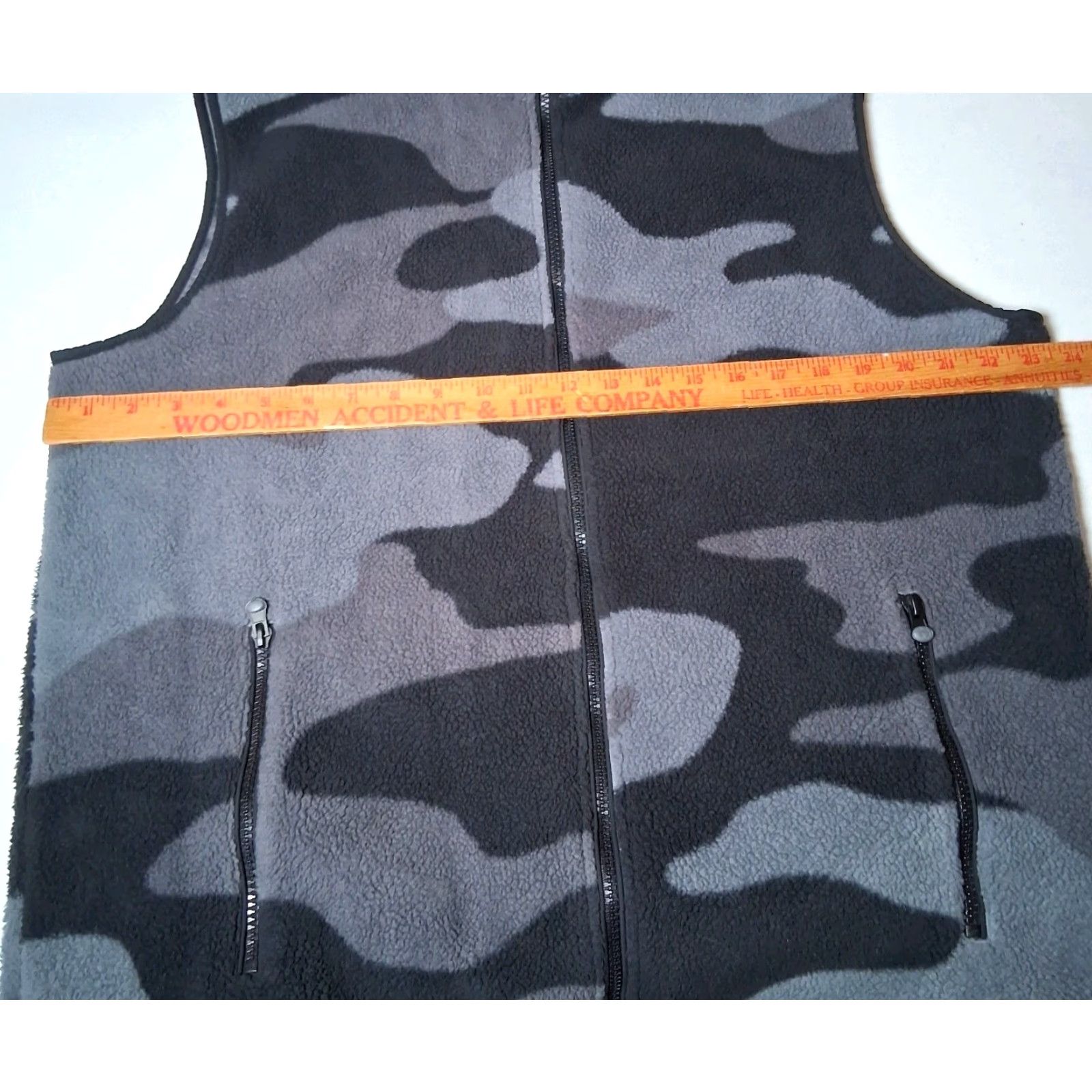 Vintage Greyson Fleece Vest Men L Gray Camouflage Deep Pile Zip Up Mock Neck Jacket Vest - Camouflage Mens Size US L / EU 52-54 / 3 - 3 Thumbnail